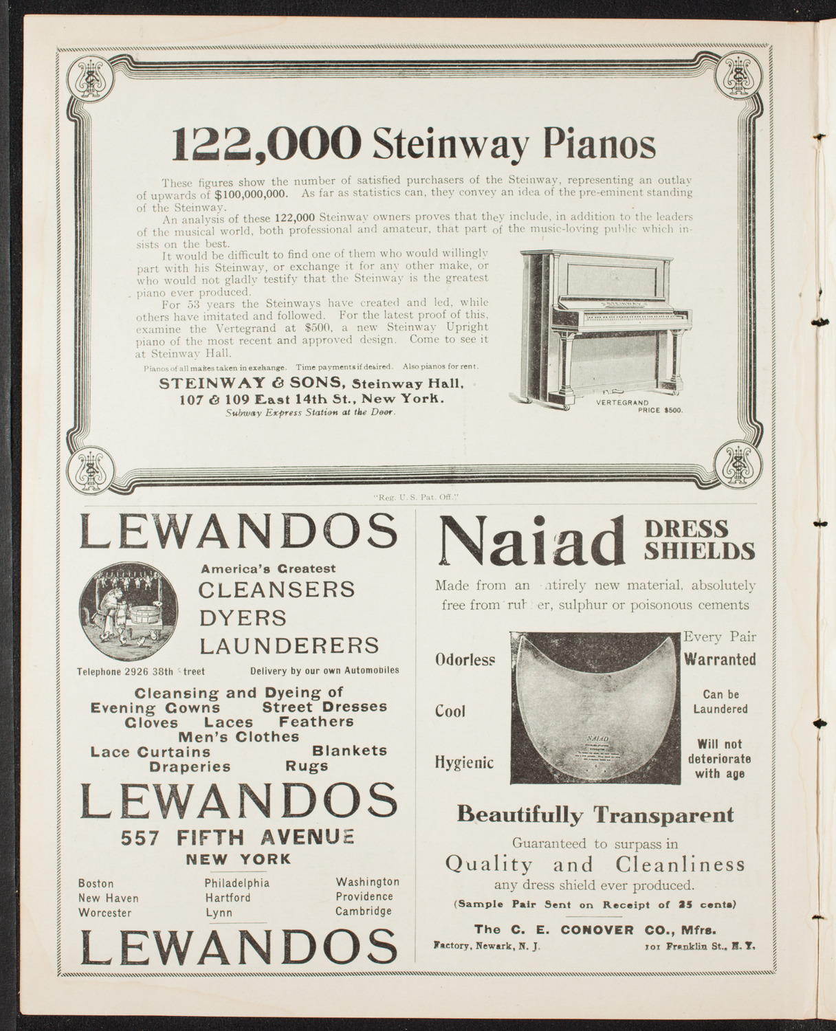 National Arbitration and Peace Congress: Choral Service, April 14, 1907, program page 4