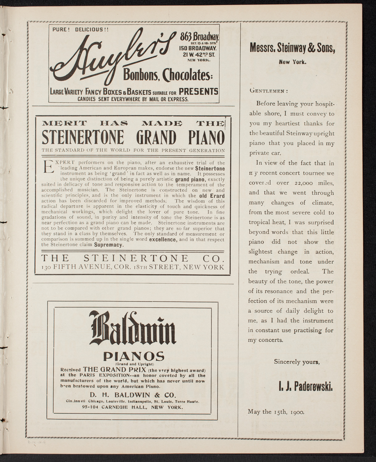 Lilli Lehmann, Soprano, November 14, 1901, program page 7
