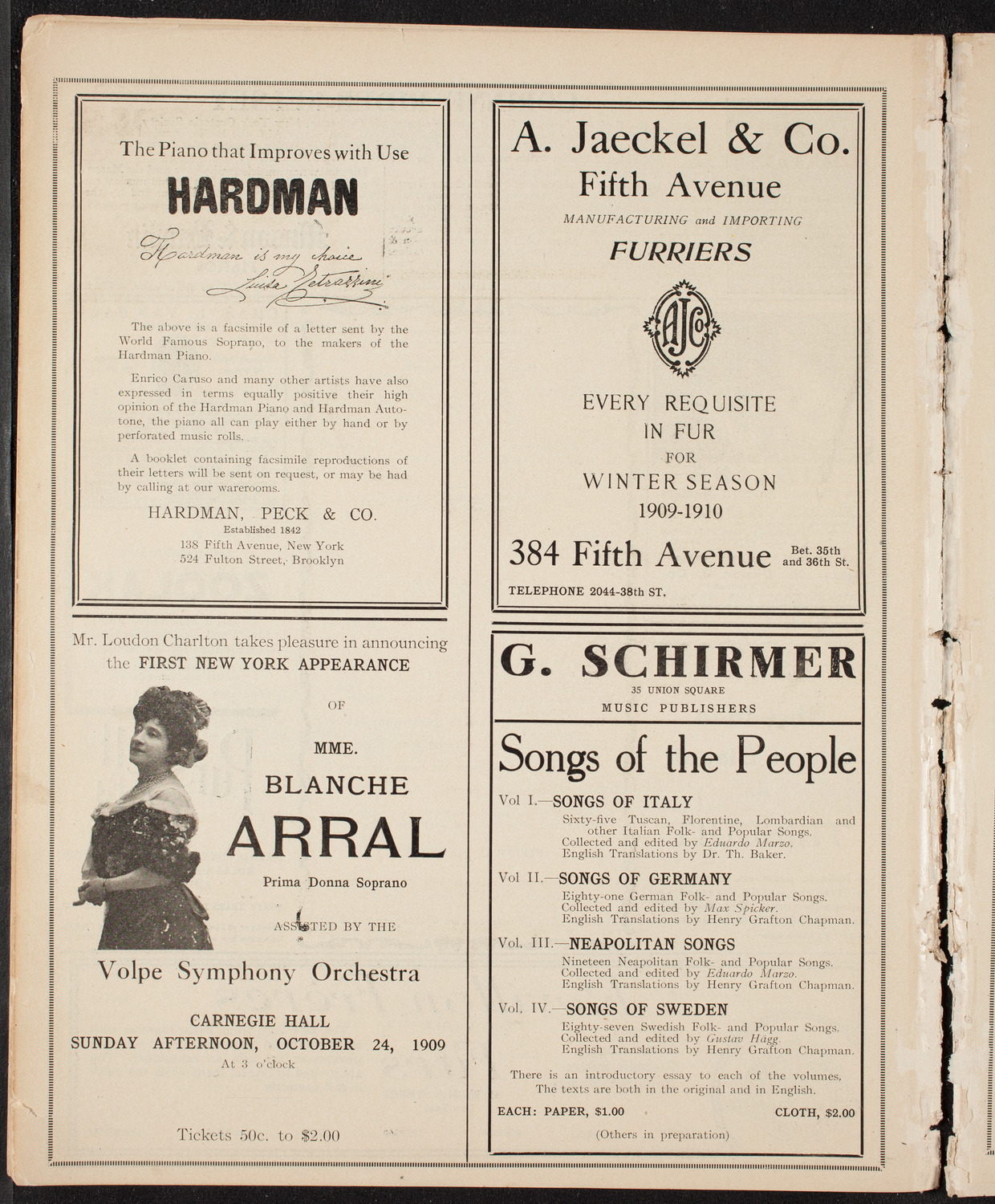 Columbus Day Celebration, October 12, 1909, program page 8