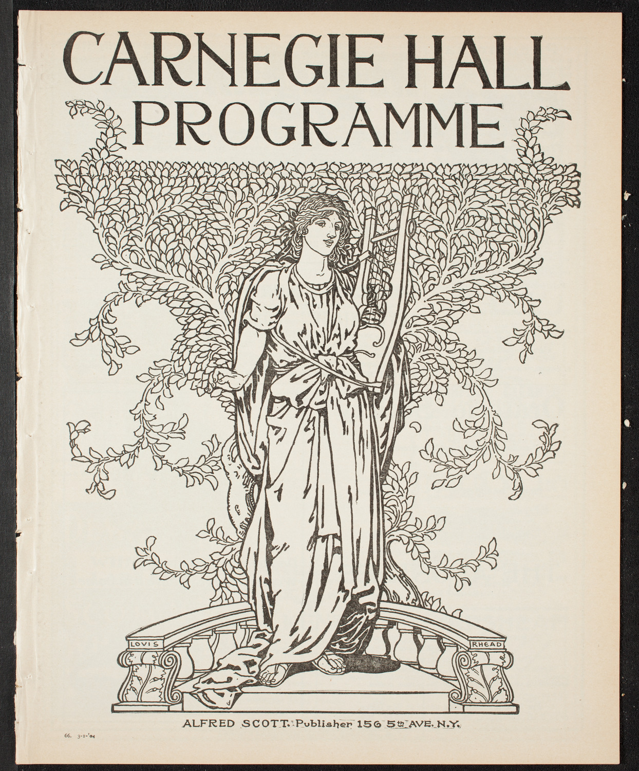 Richard Strauss with Pauline Strauss de Ahna and David Bispham, March 1, 1904, program page 1