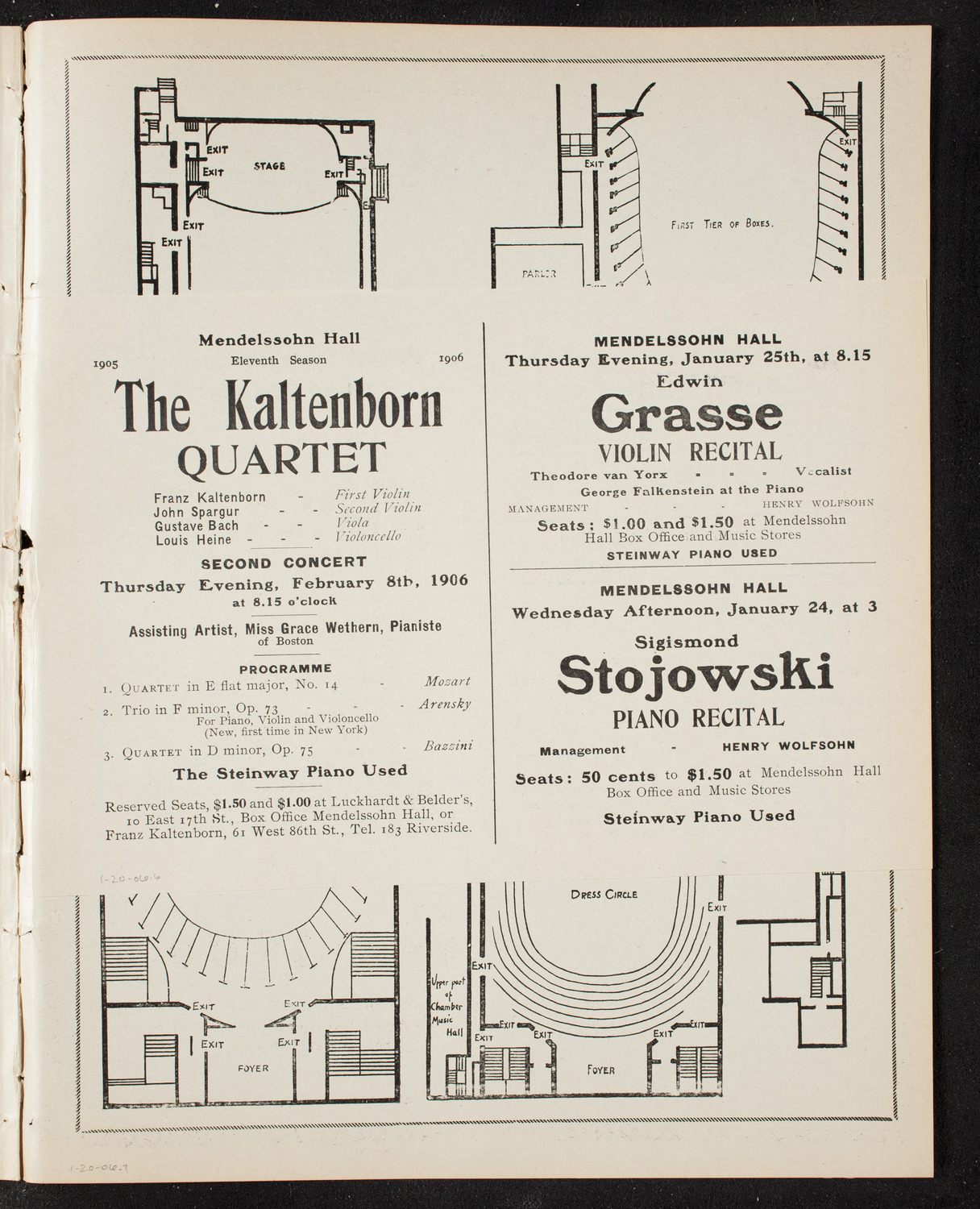 New York Philharmonic, January 20, 1906, program page 11