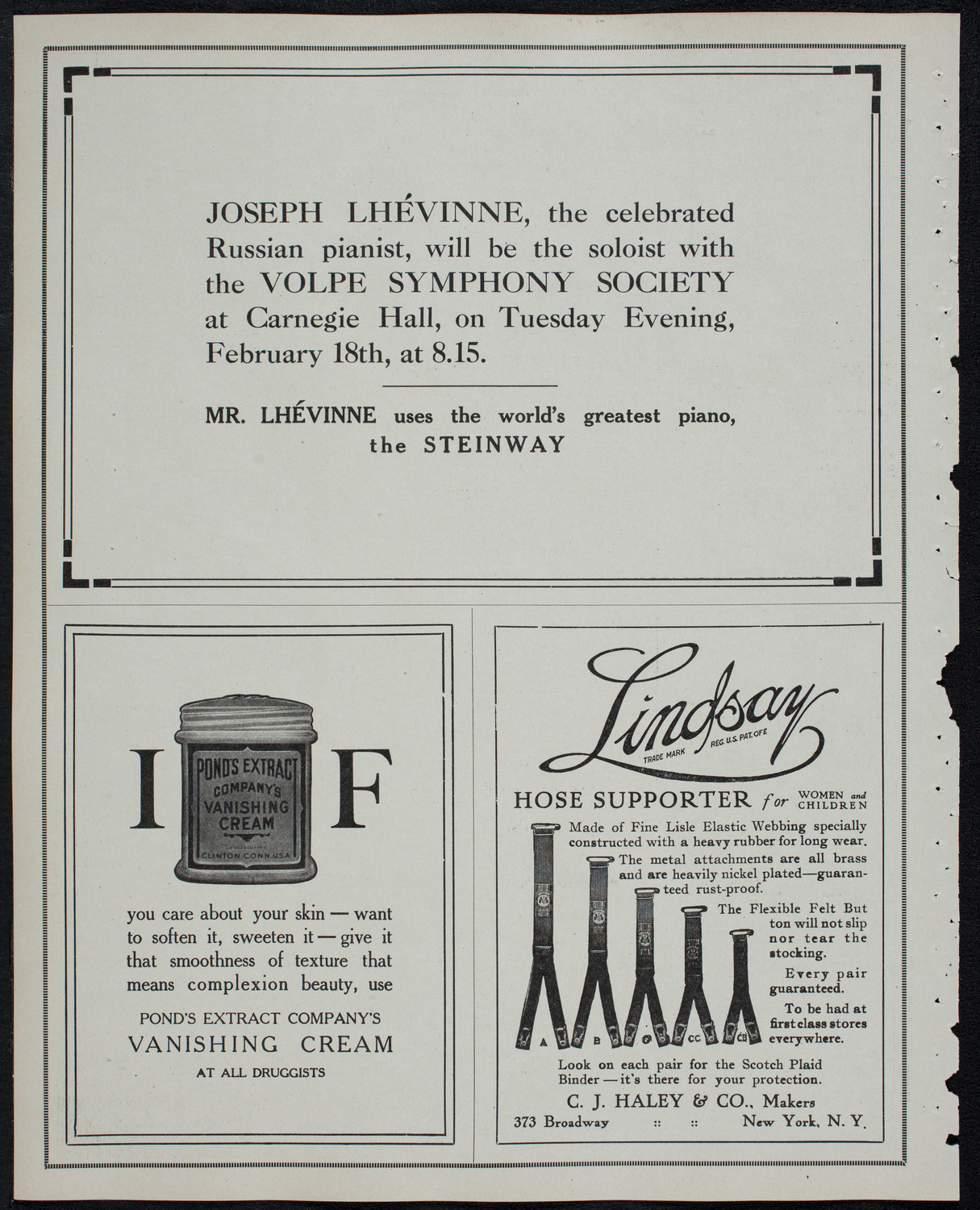 New York Philharmonic, February 14, 1913, program page 4