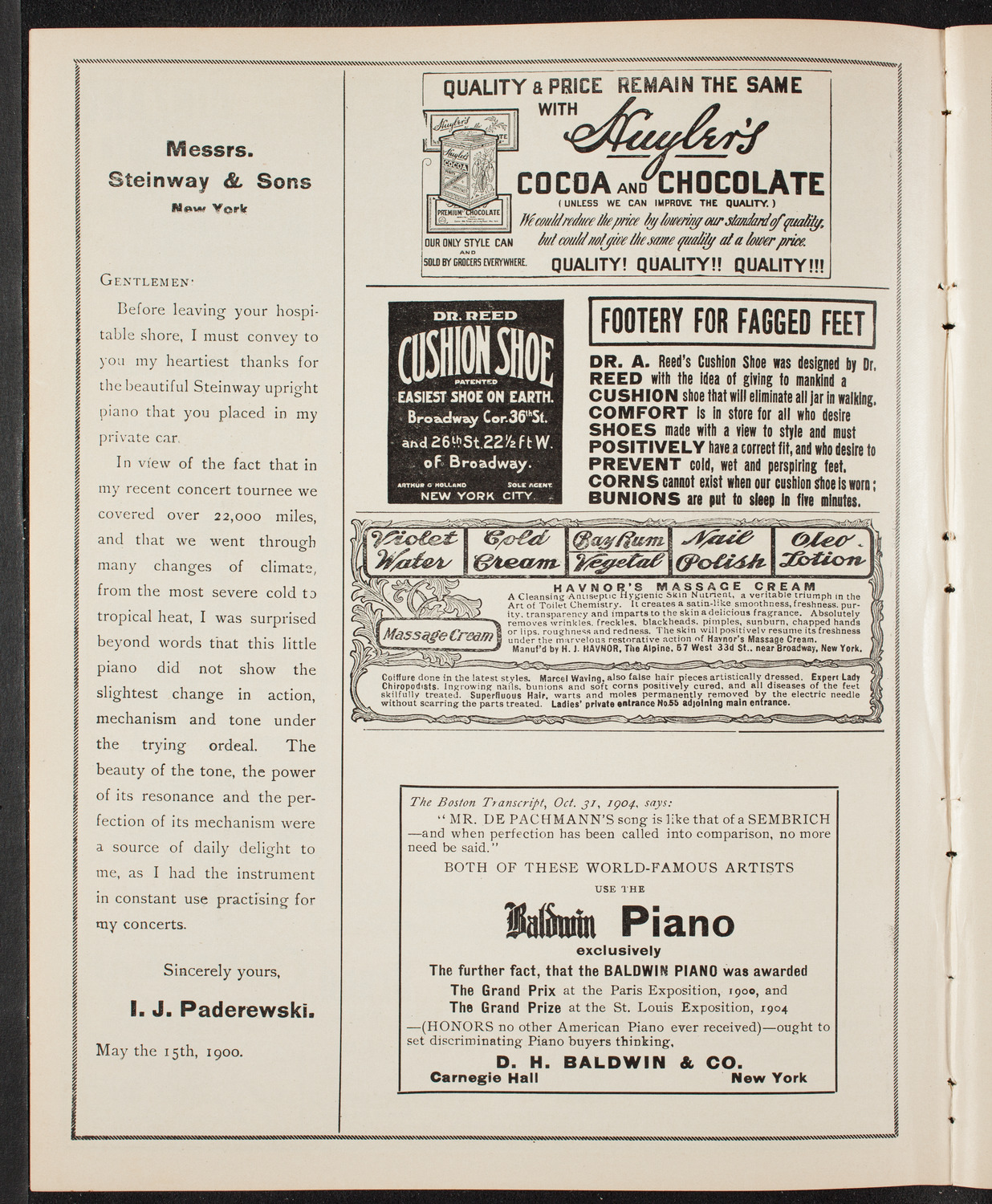 Benefit: Orthopedic Hospital, March 13, 1905, program page 4