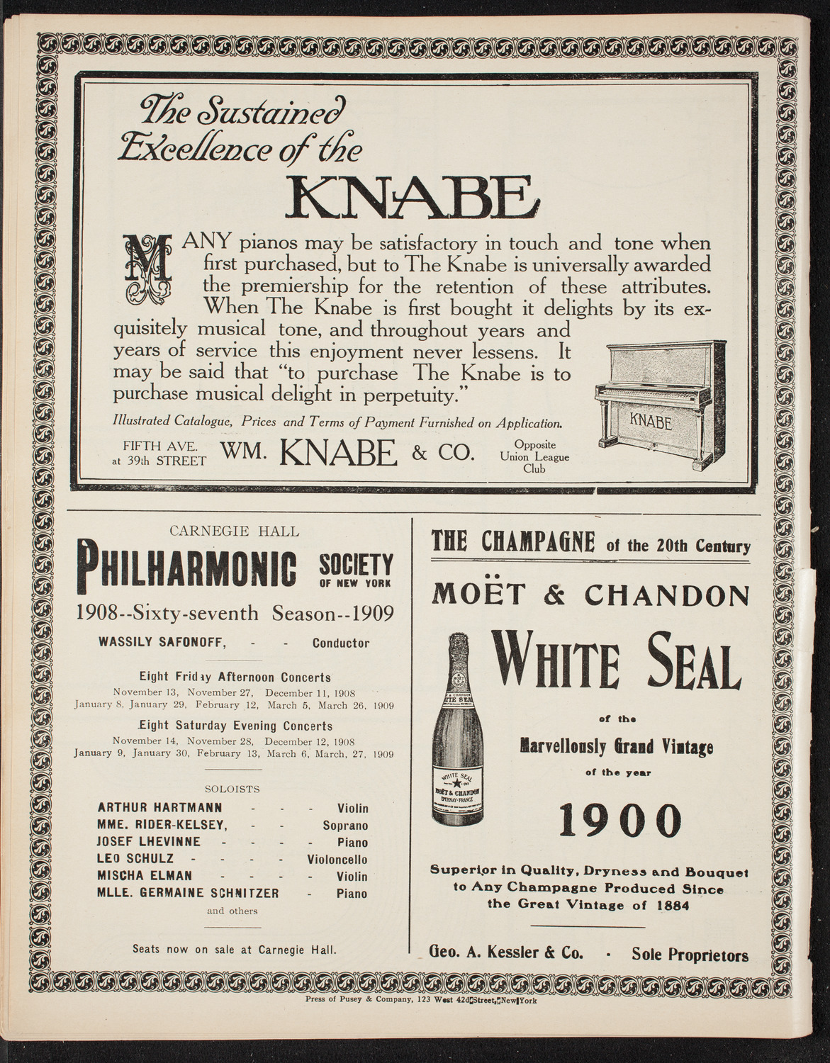 Boston Symphony Orchestra, November 5, 1908, program page 14