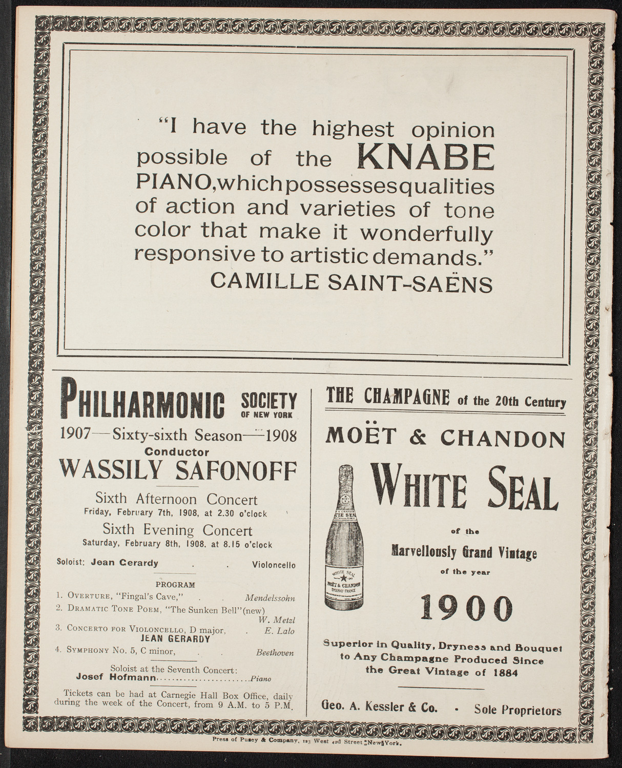 Russian Symphony Society of New York, January 30, 1908, program page 12