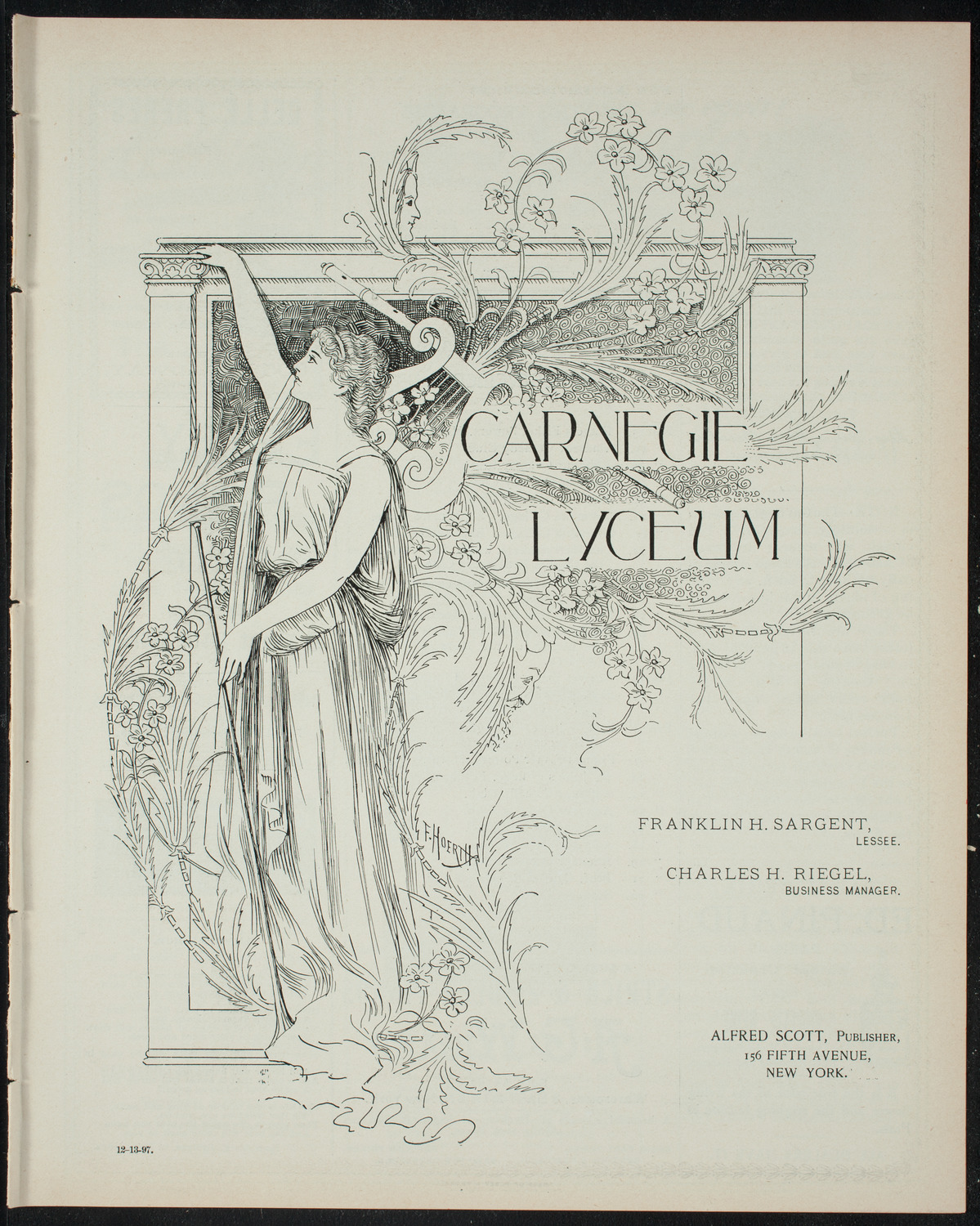 Amateur Comedy Club, December 13, 1897, program page 1