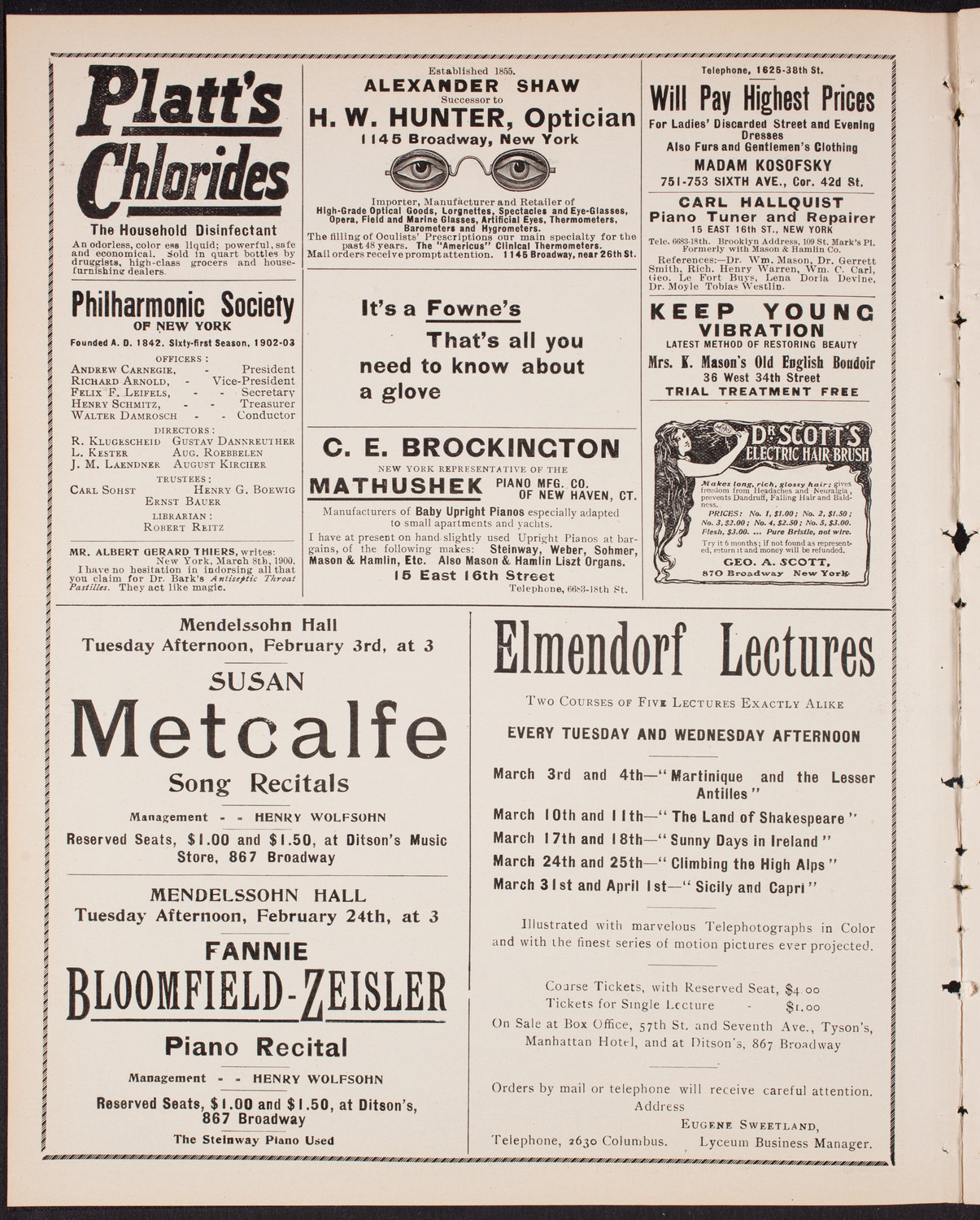 New York Philharmonic, January 30, 1903, program page 2