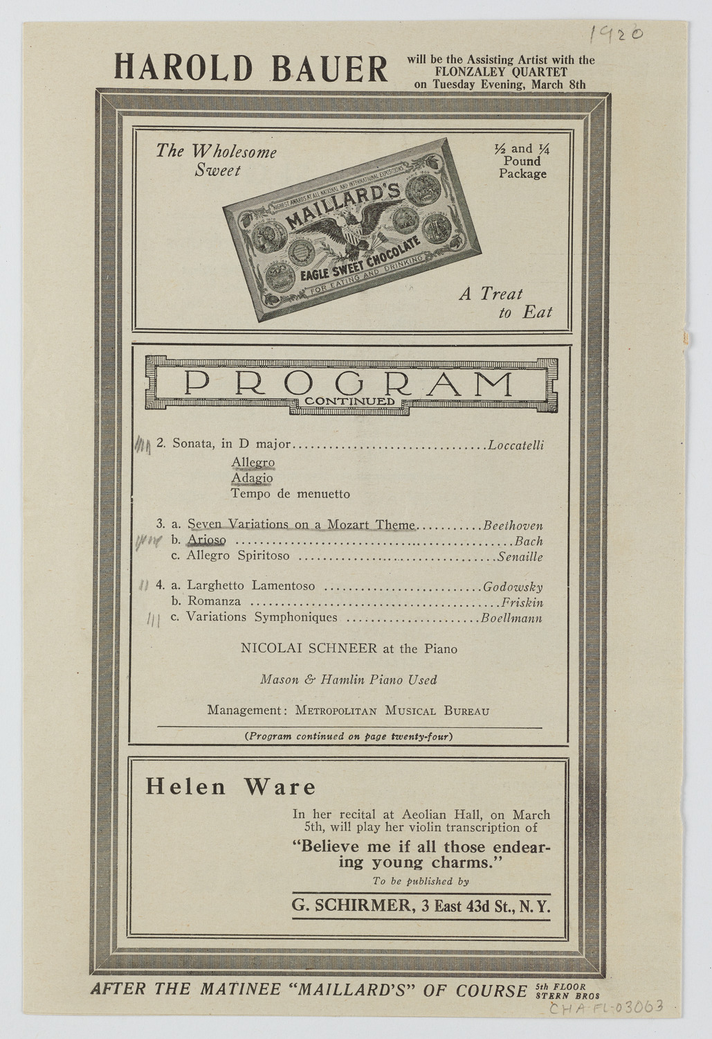 Symphony Concert for Young People, March 6, 1920