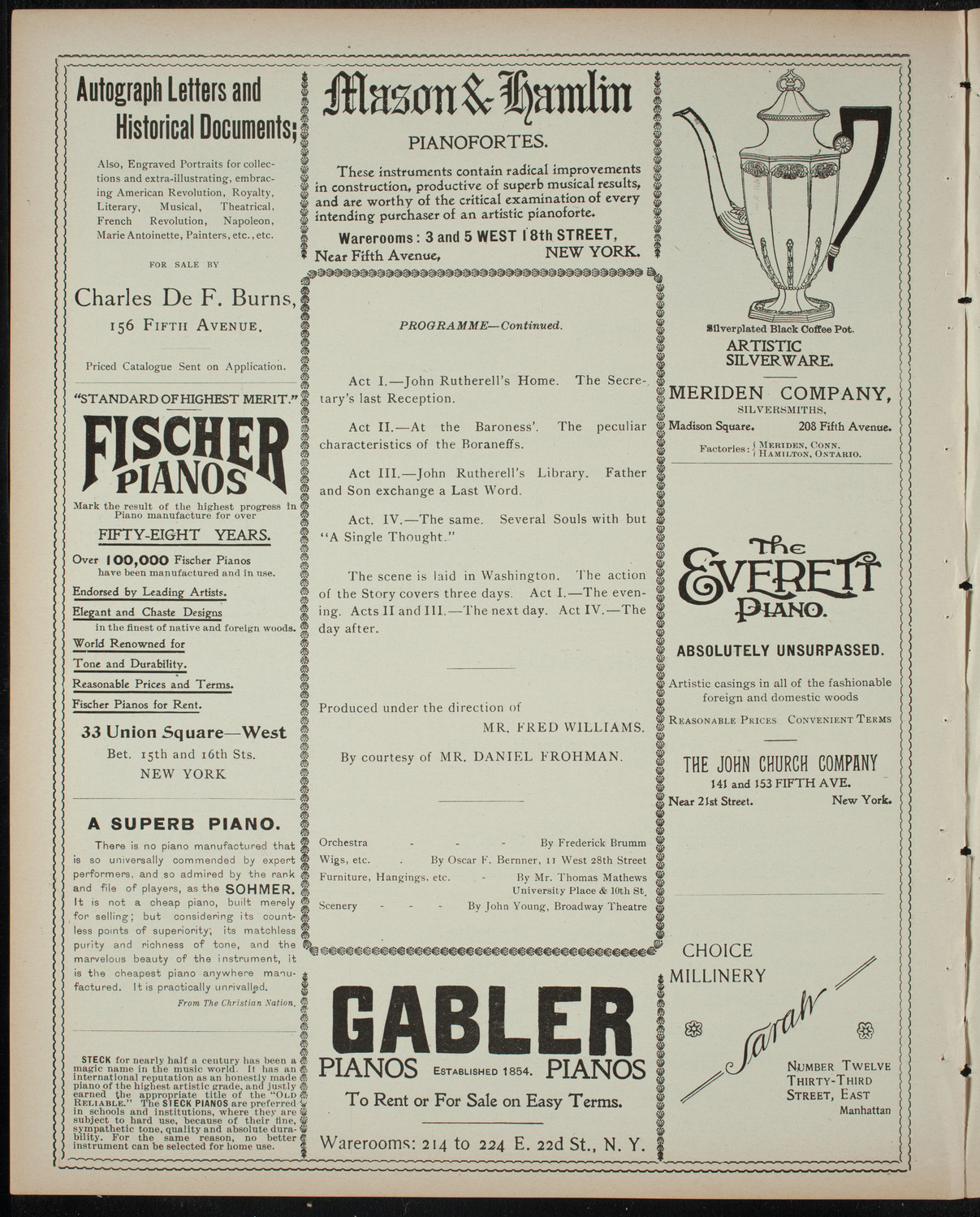 Amateur Comedy Club, April 6, 1899, program page 6