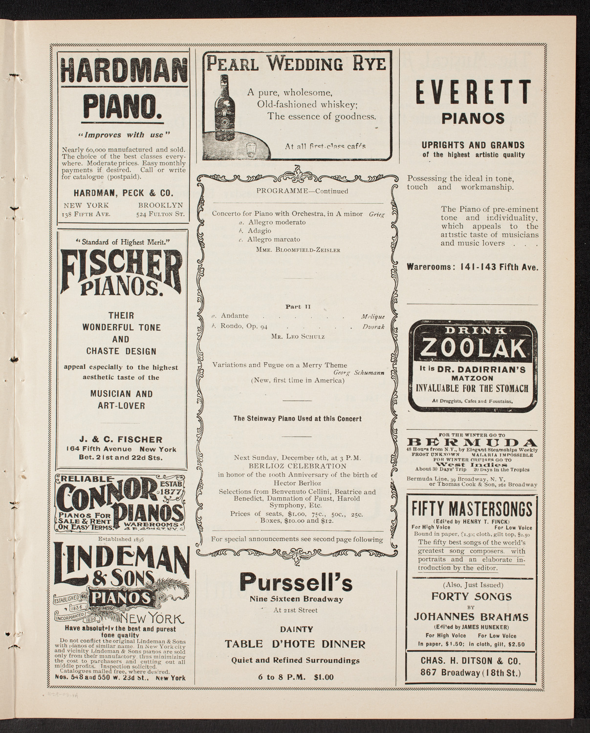 New York Symphony Orchestra, November 29, 1903, program page 7