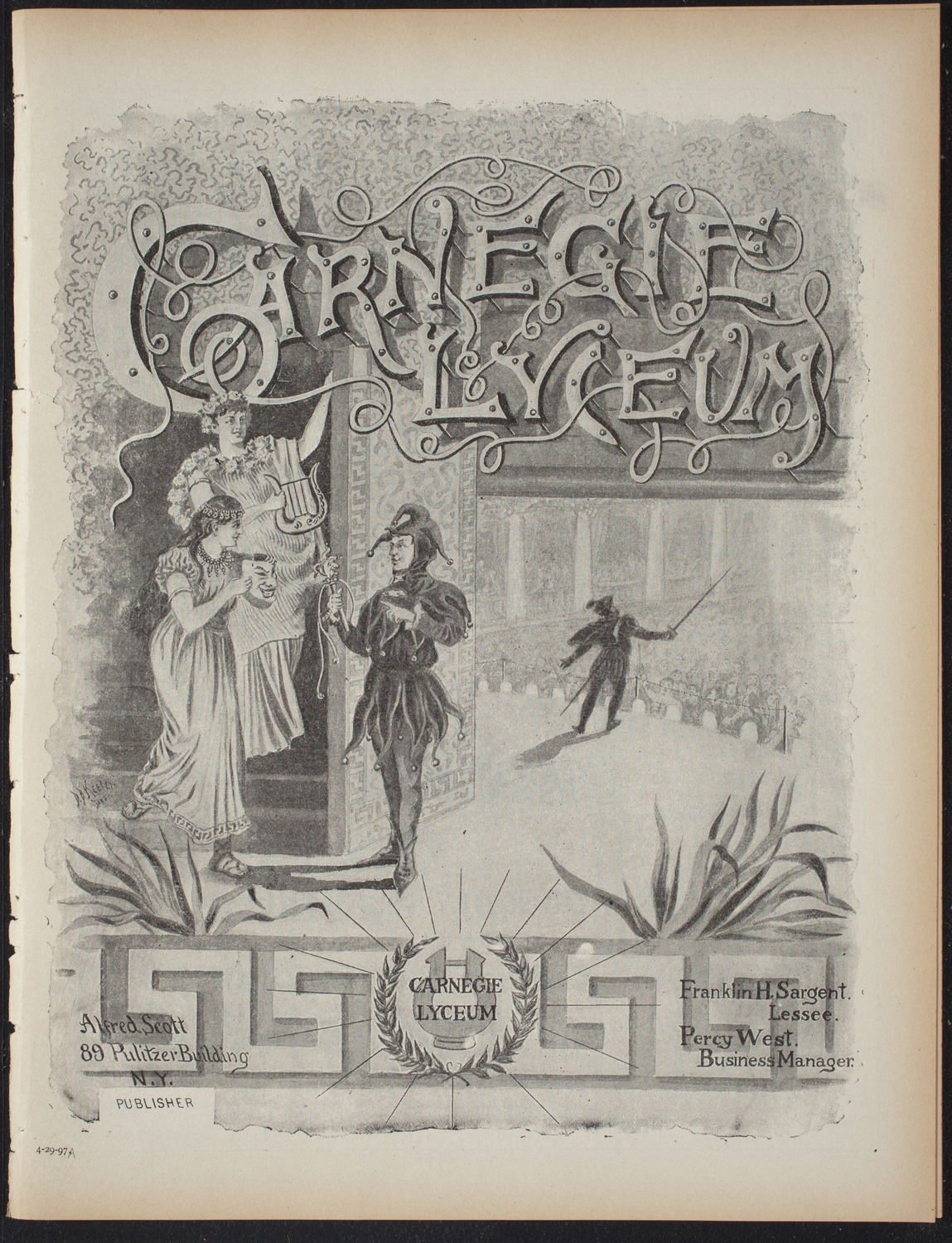 American Academy of Dramatic Arts, April 29, 1897, program page 1