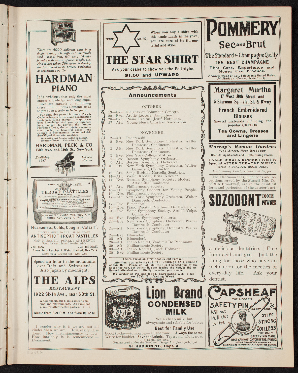 David Bispham, Baritone, October 13, 1907, program page 3