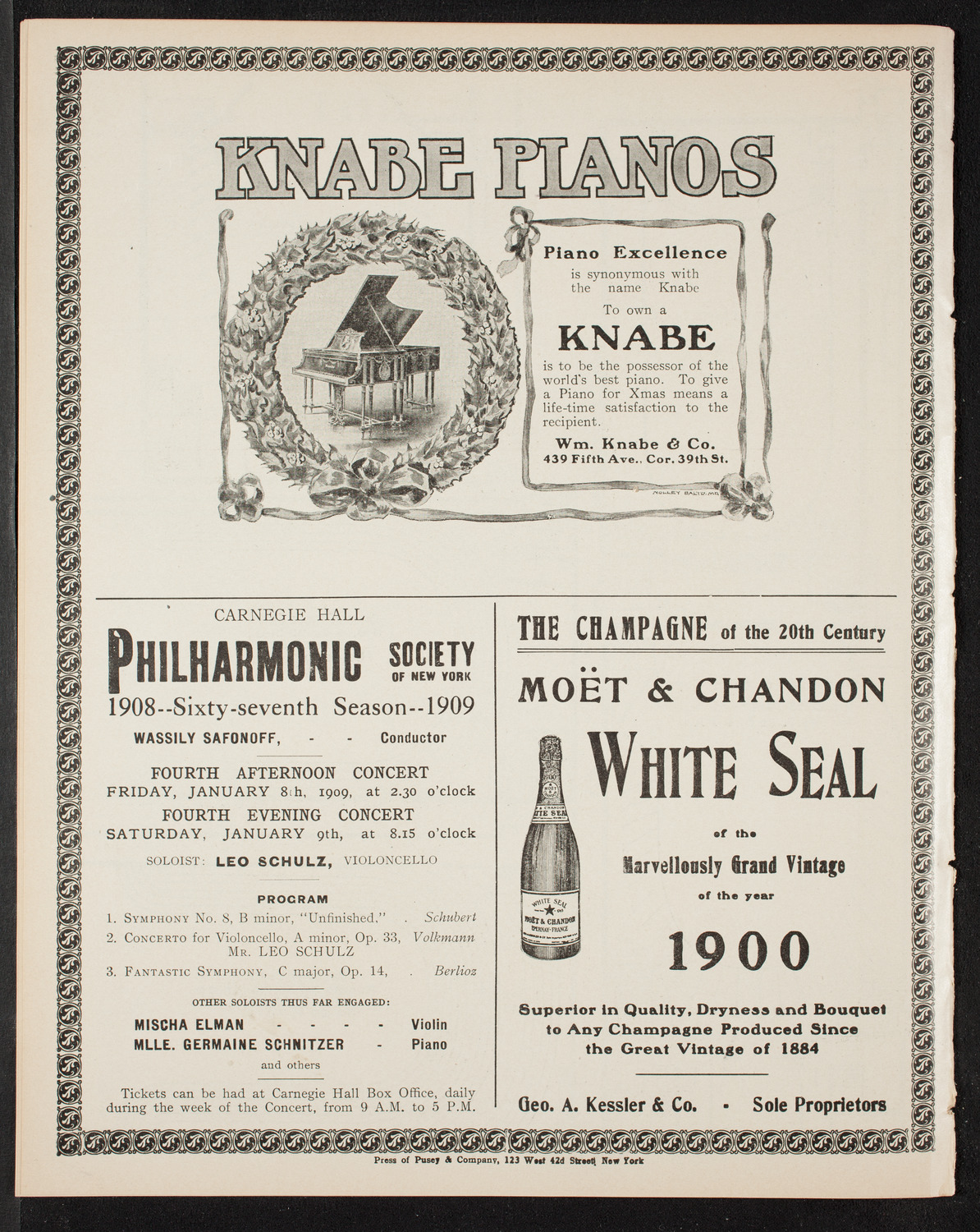 New York Festival Chorus and Orchestra, December 20, 1908, program page 12