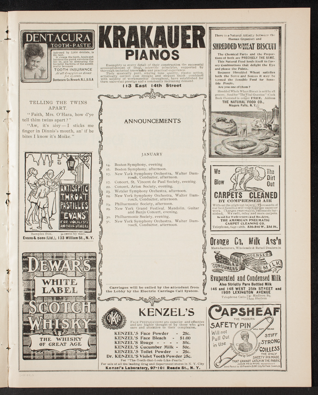 New York Symphony Orchestra, January 10, 1904, program page 3