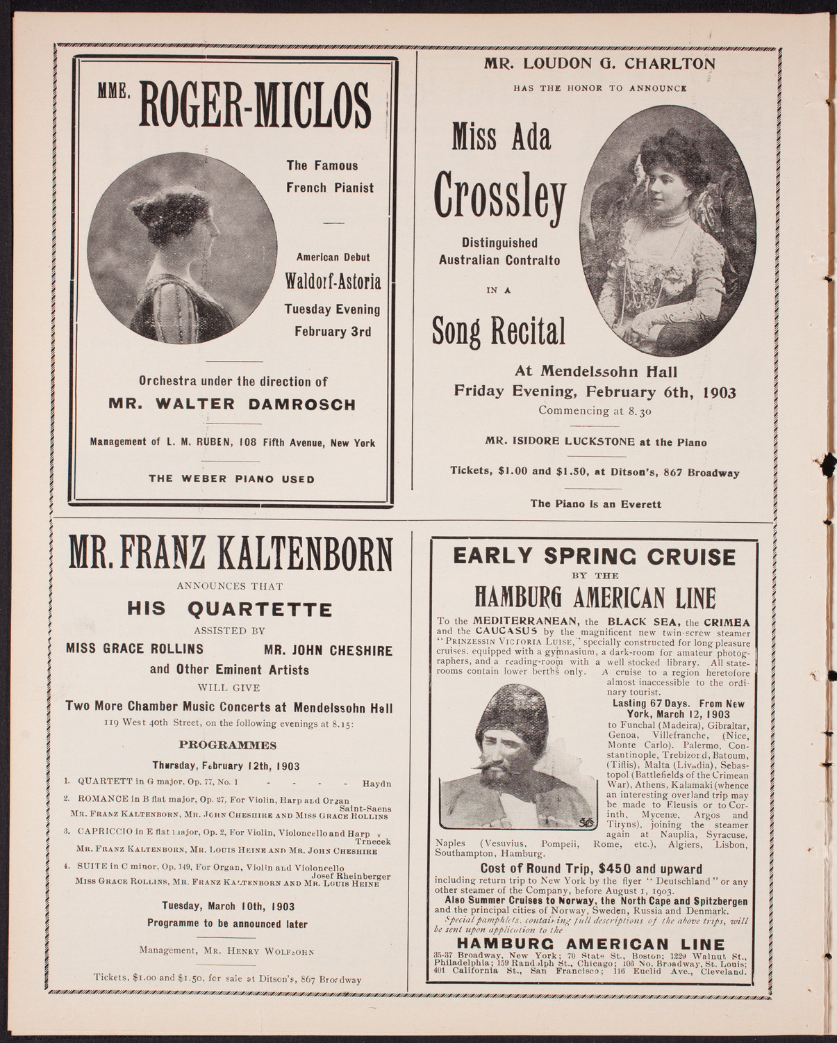 New York Philharmonic, January 30, 1903, program page 8