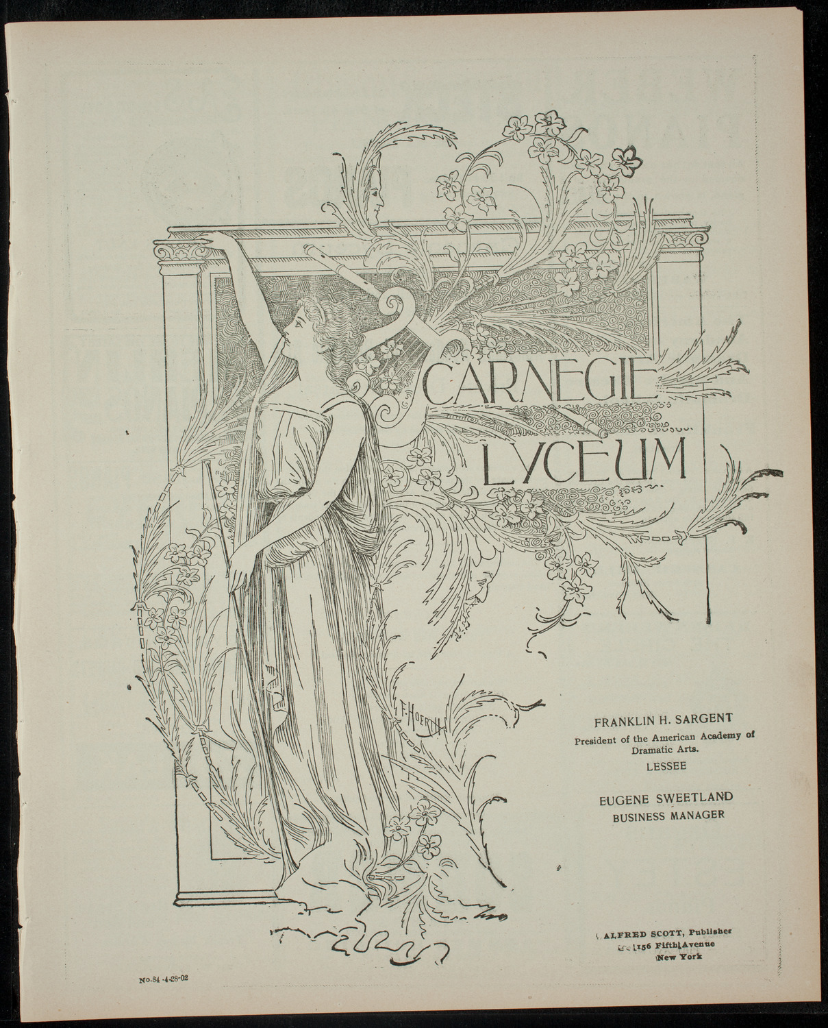 American Academy of the Dramatic Arts Private Dress Rehearsal, April 28, 1902, program page 1