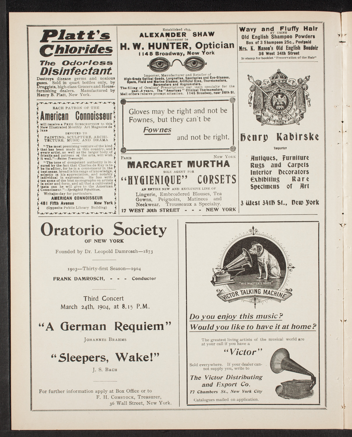 Wetzler Symphony Orchestra, January 23, 1904, program page 2