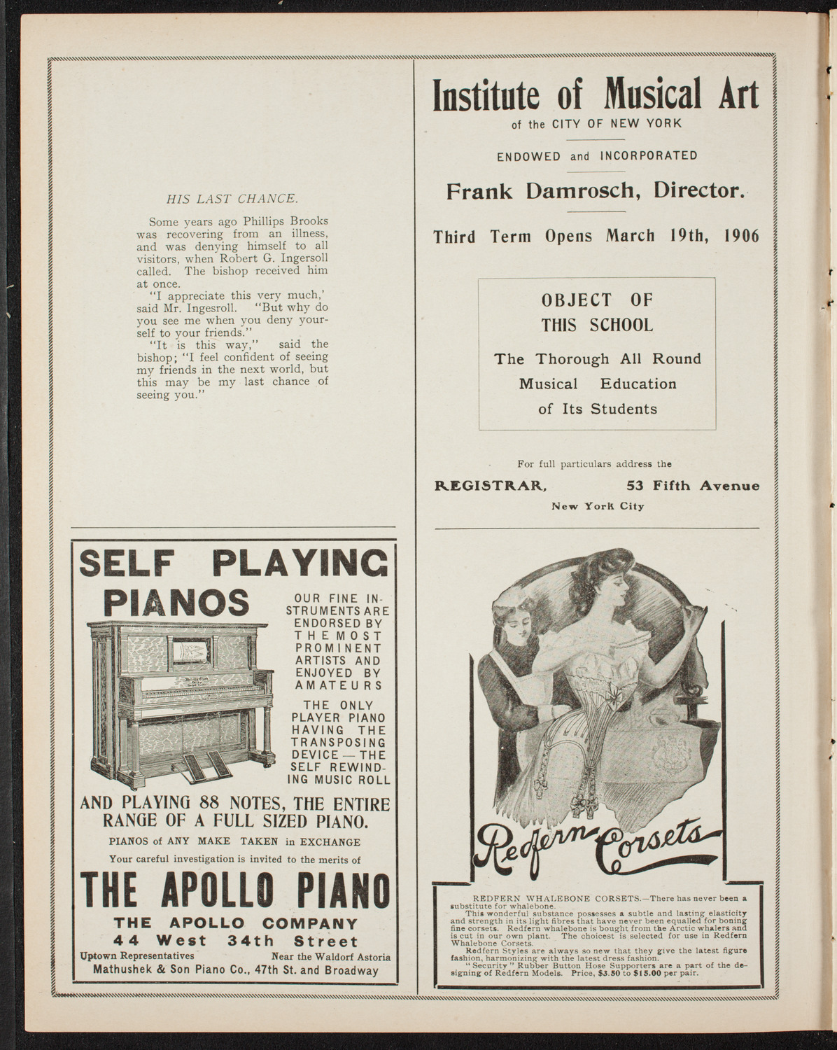 Benefit for San Francisco Earthquake Victims, May 7, 1906, program page 2