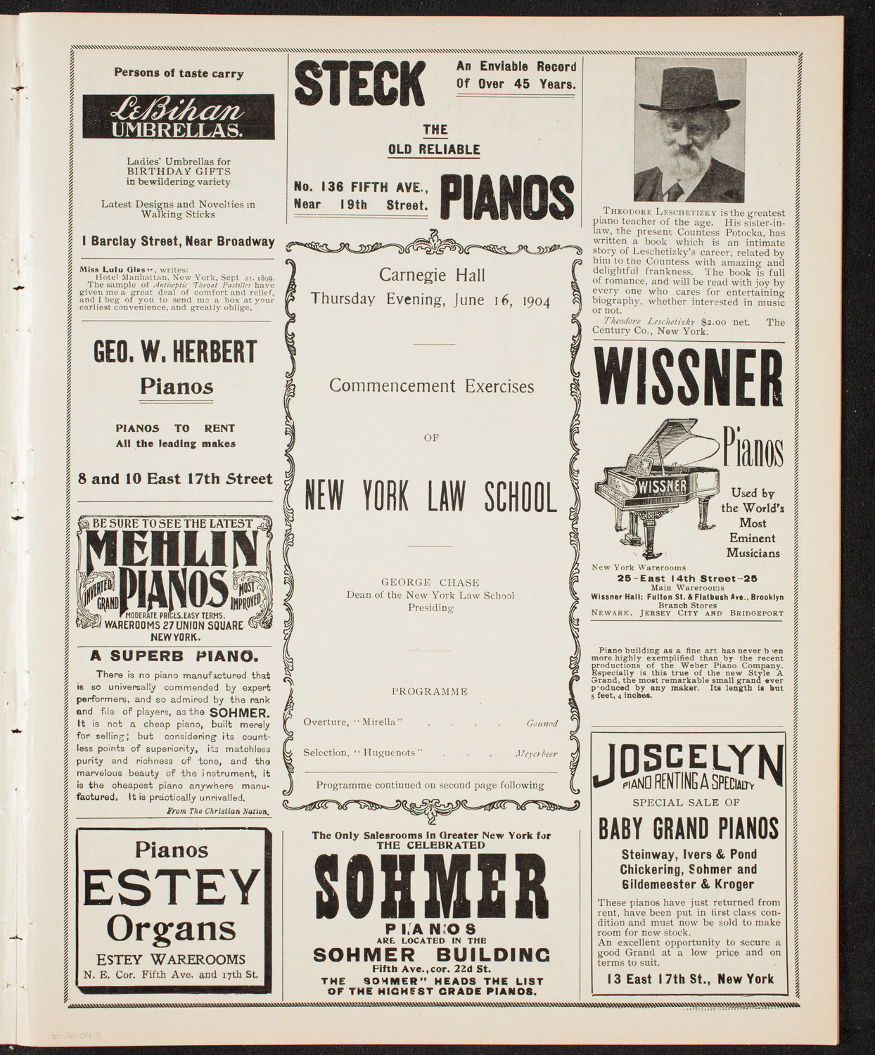 Graduation: New York Law School, June 16, 1904, program page 5