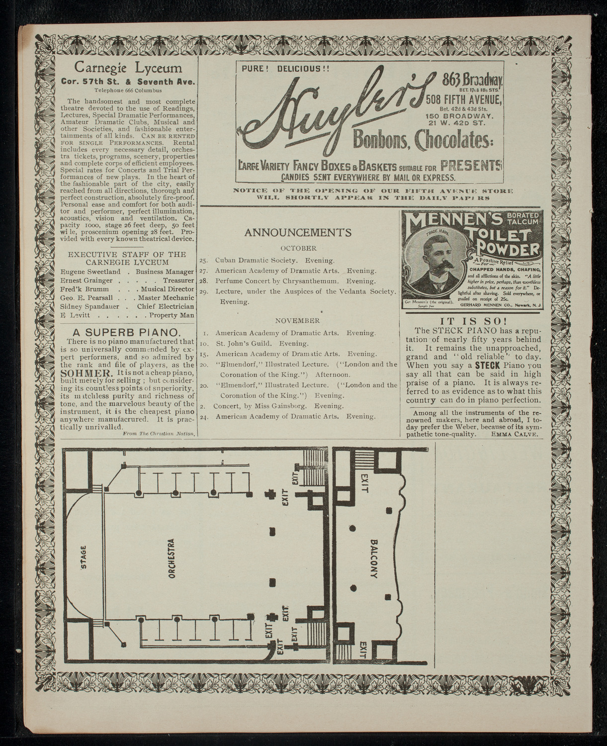 Club Social "Entre Nous" Musical and Dramatic Program, October 25, 1902, program page 4