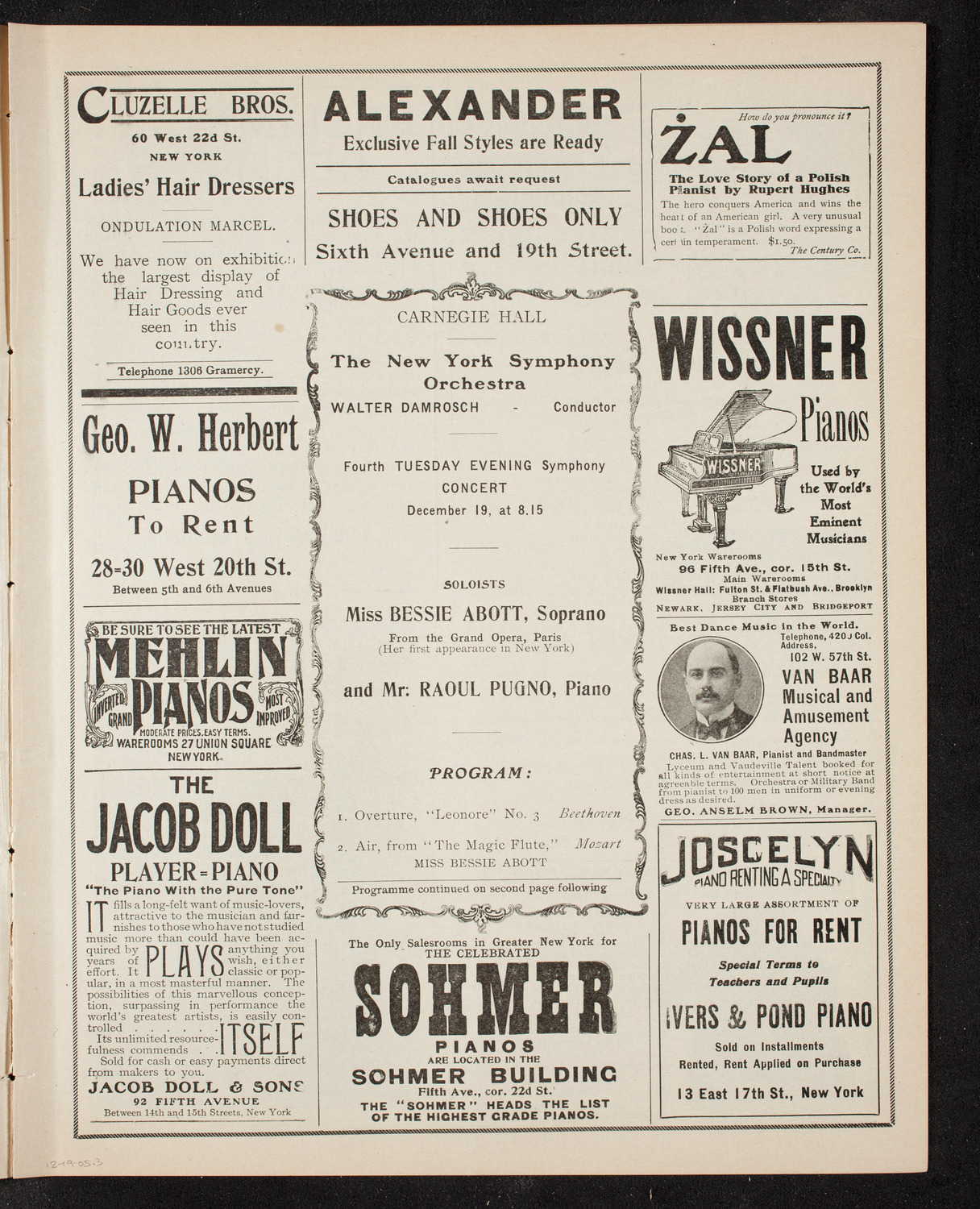 New York Symphony Orchestra, December 19, 1905, program page 5