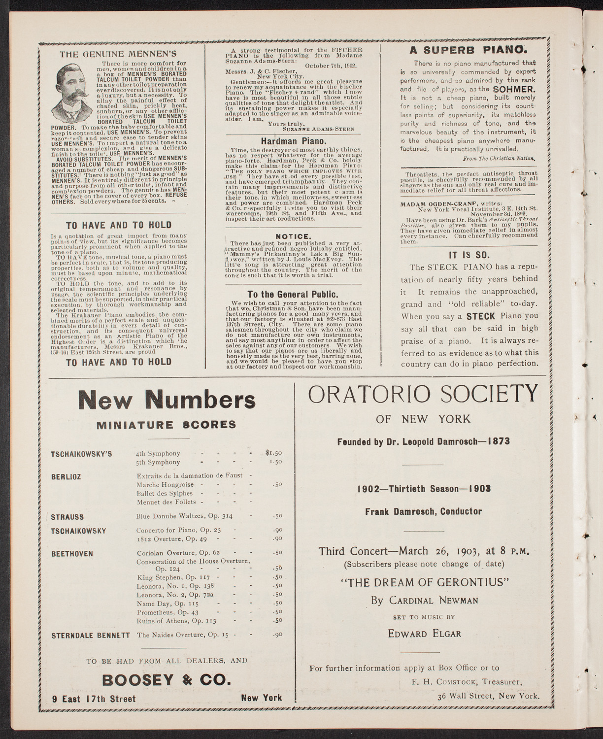 New York Banks' Glee Club, February 12, 1903, program page 10