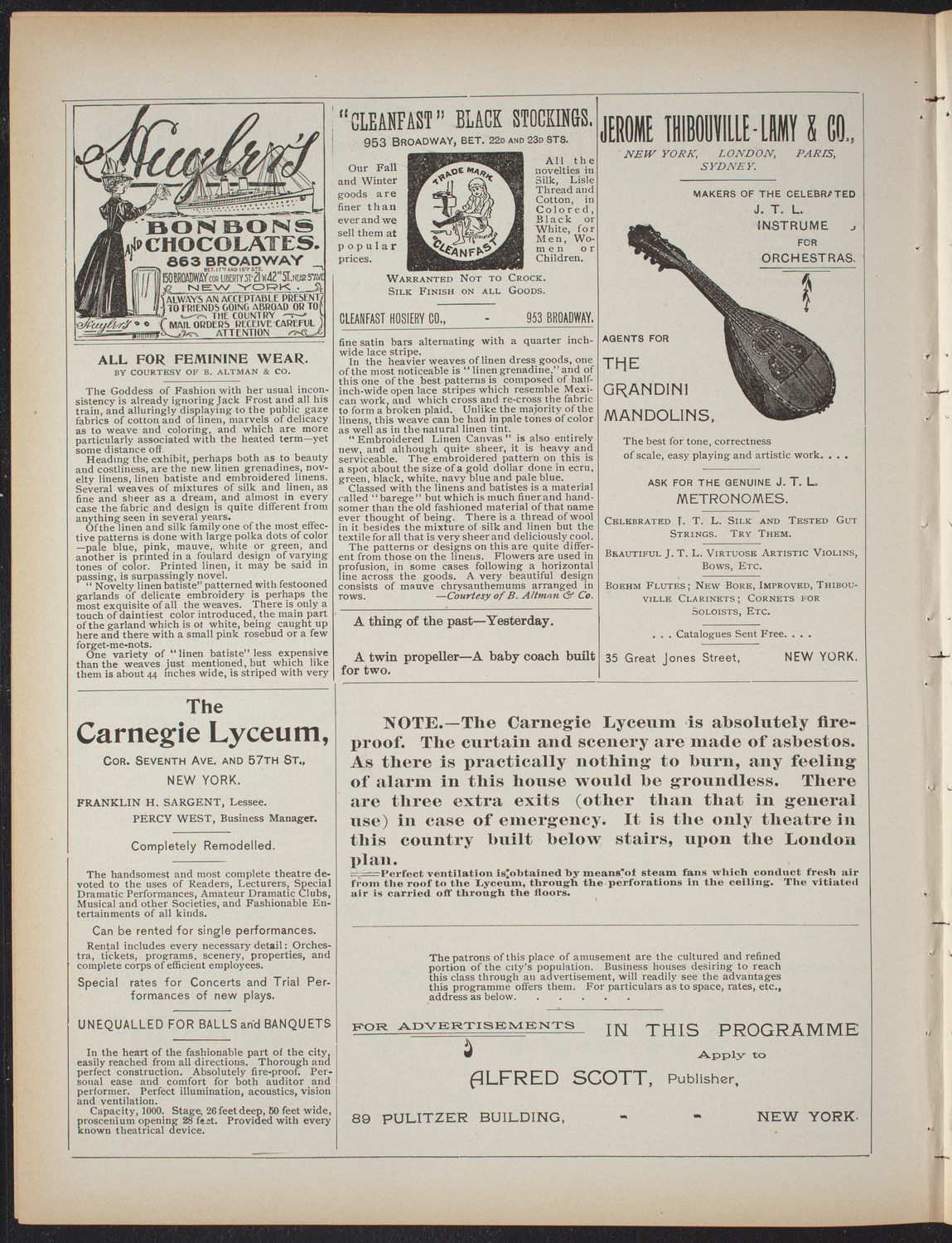 American Academy of Dramatic Arts, April 26, 1897, program page 4