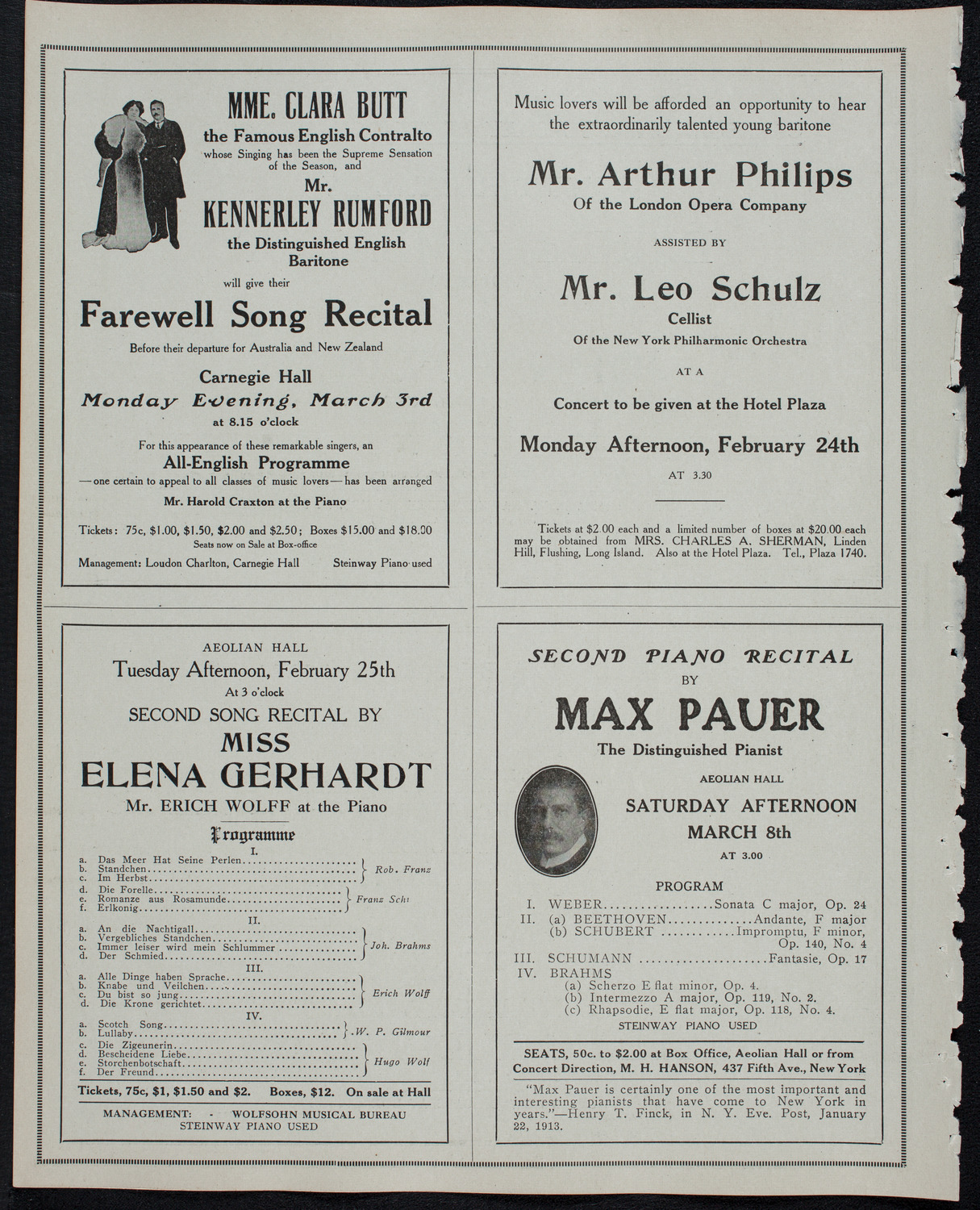 Boston Symphony Orchestra, February 20, 1913, program page 12