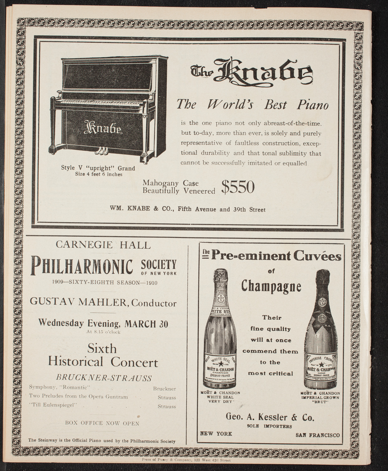 New York Philharmonic, March 10, 1910, program page 12
