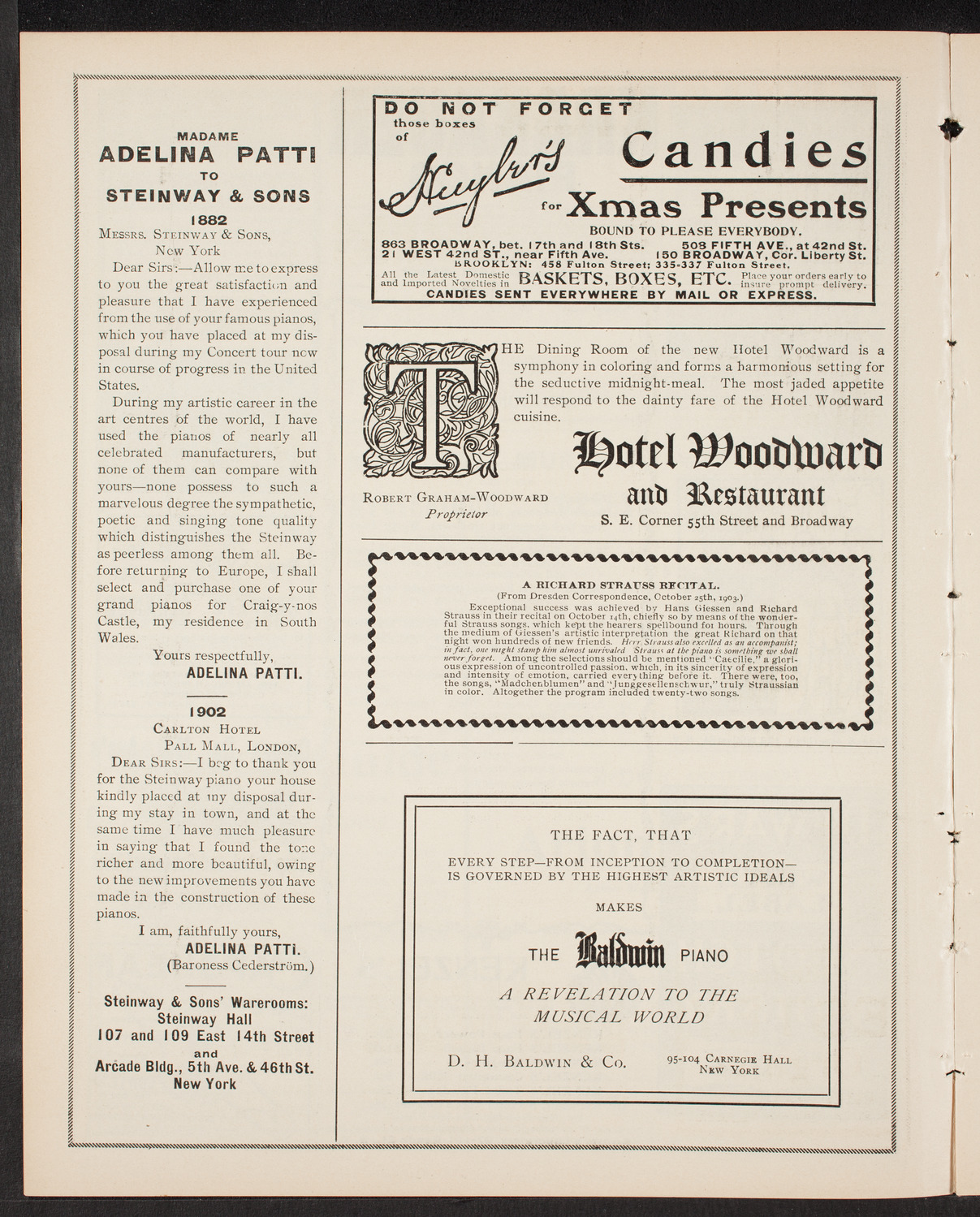 Wetzler Symphony Orchestra, December 8, 1903, program page 4