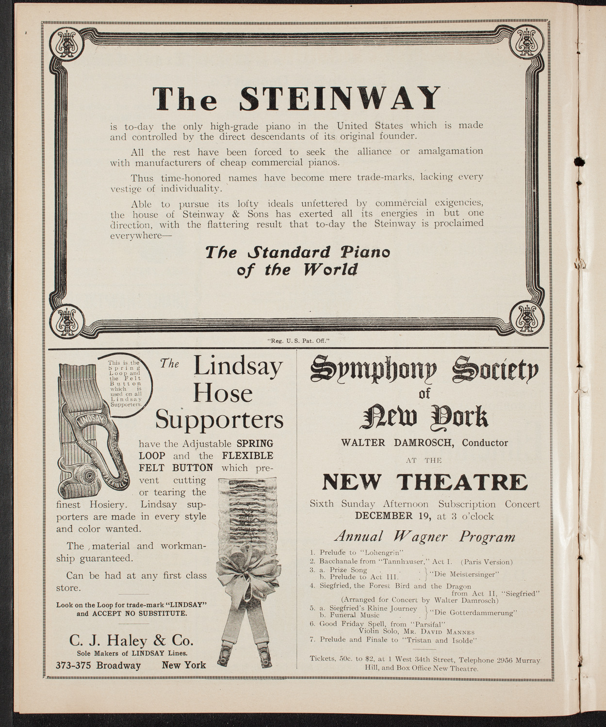 Volpe Symphony Society of New York, December 5, 1909, program page 4