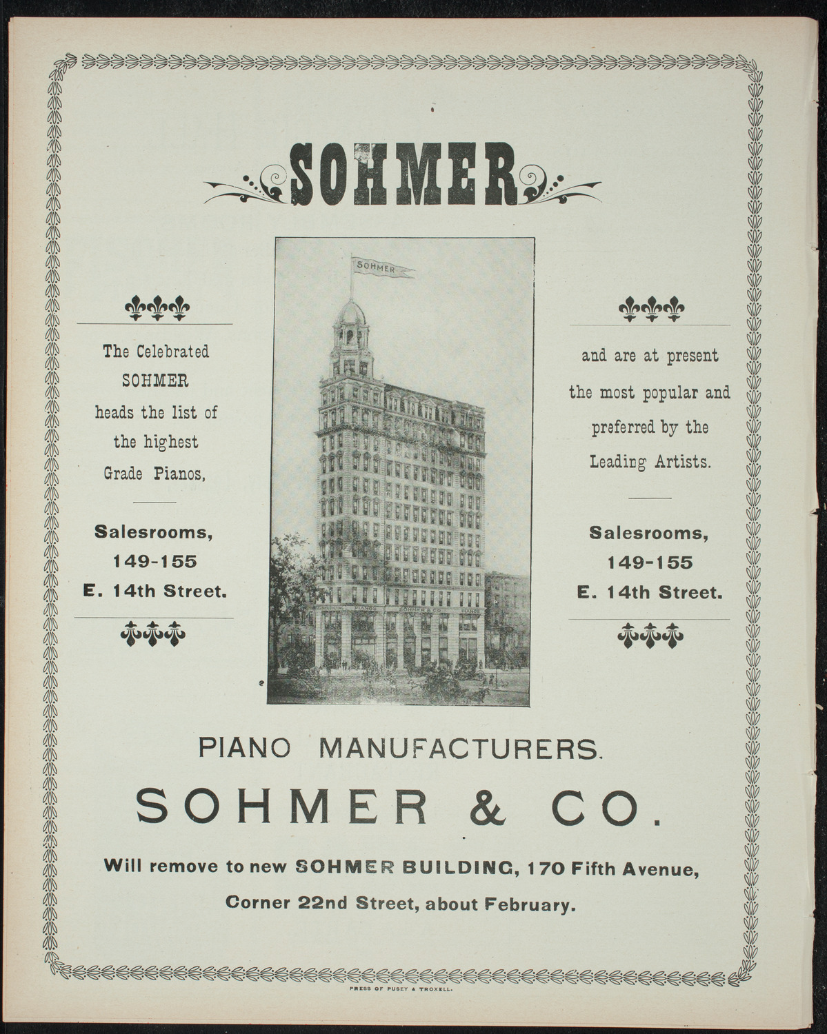 Powers-Mannes Wednesday Morning Musicale, January 26, 1898, program page 8