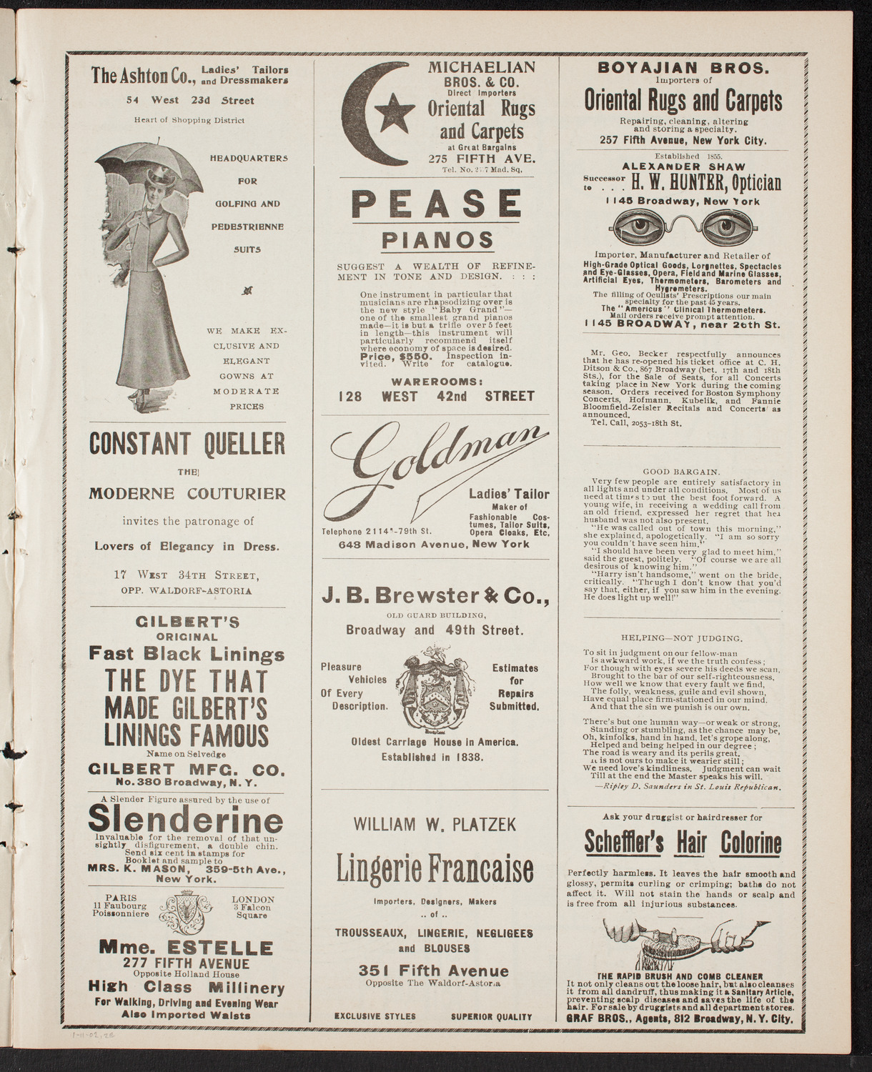 New York Philharmonic, January 11, 1902, program page 3