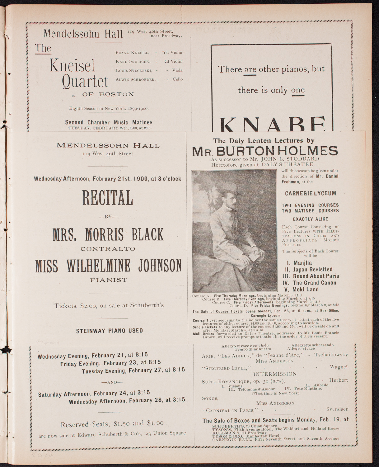 New York Philharmonic, February 16, 1900, program page 7