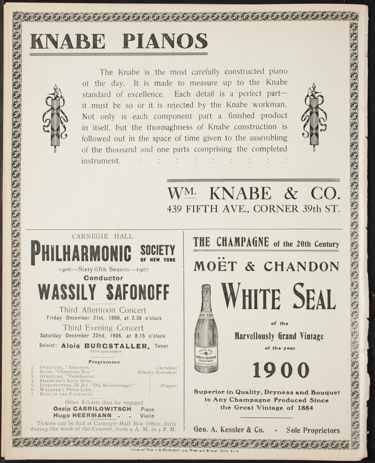 New York Philharmonic, November 30, 1906, program page 14