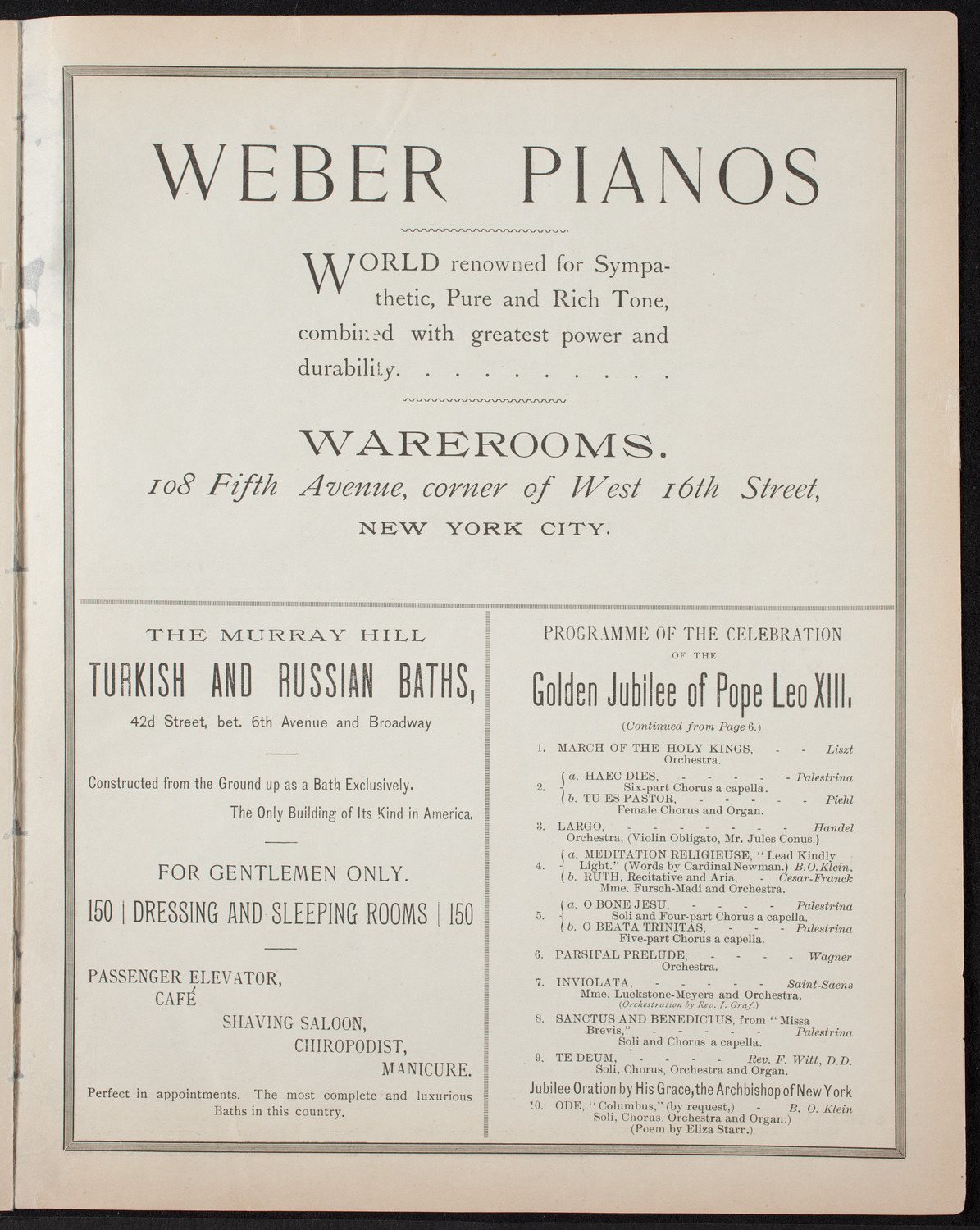 Benefit: World's Fair Colored Opera Company, February 13, 1893, program page 7