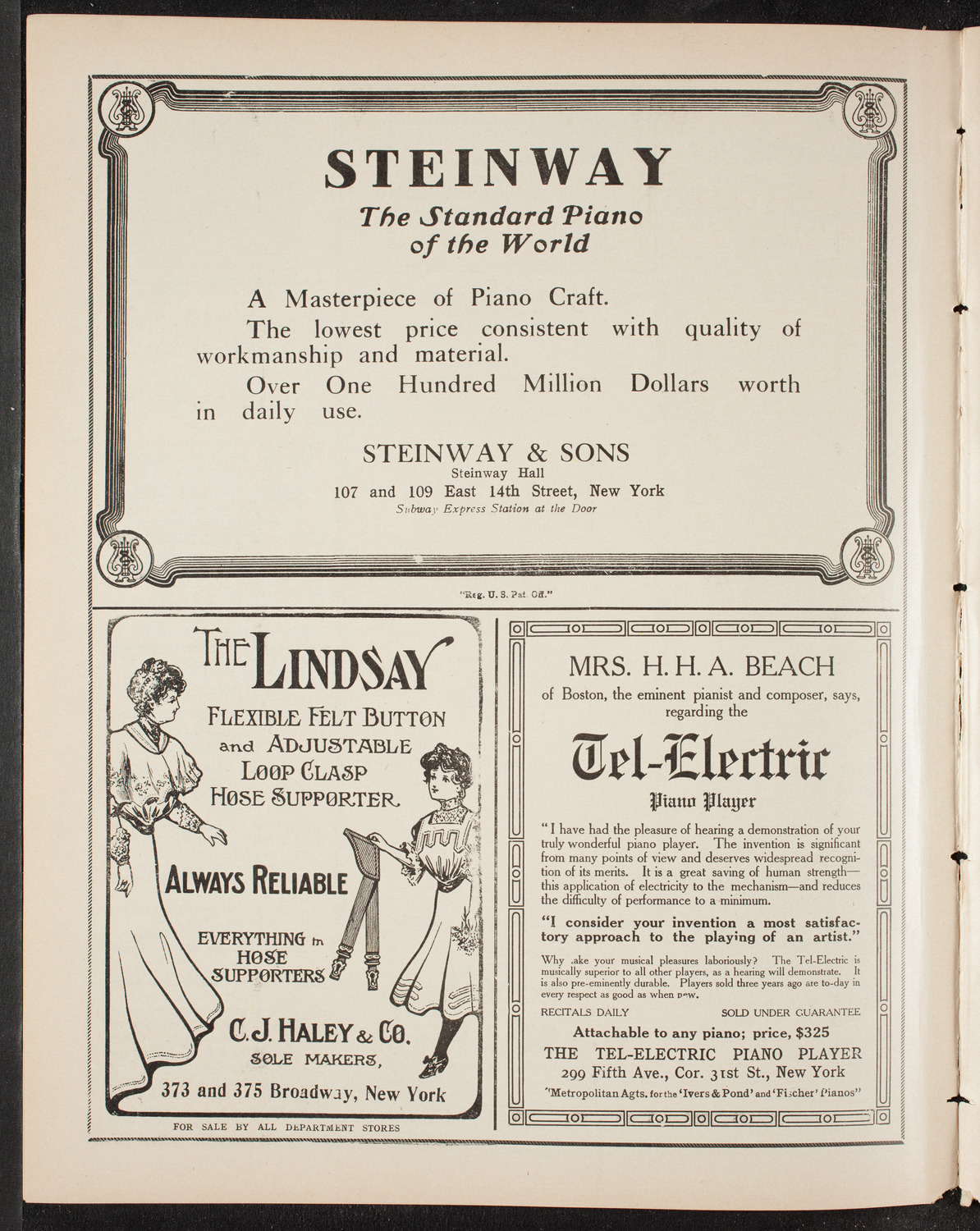 Oratorio Society of New York, April 8, 1909, program page 4