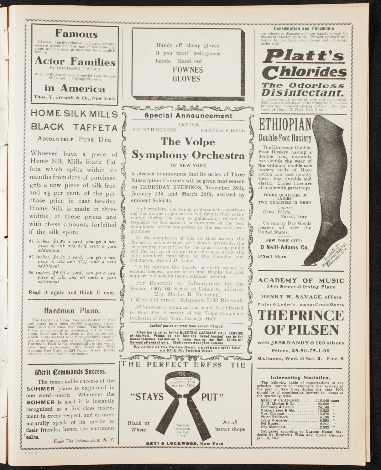 Wiener Männergesangverein (Vienna Male Choral Society), May 9, 1907, program page 9