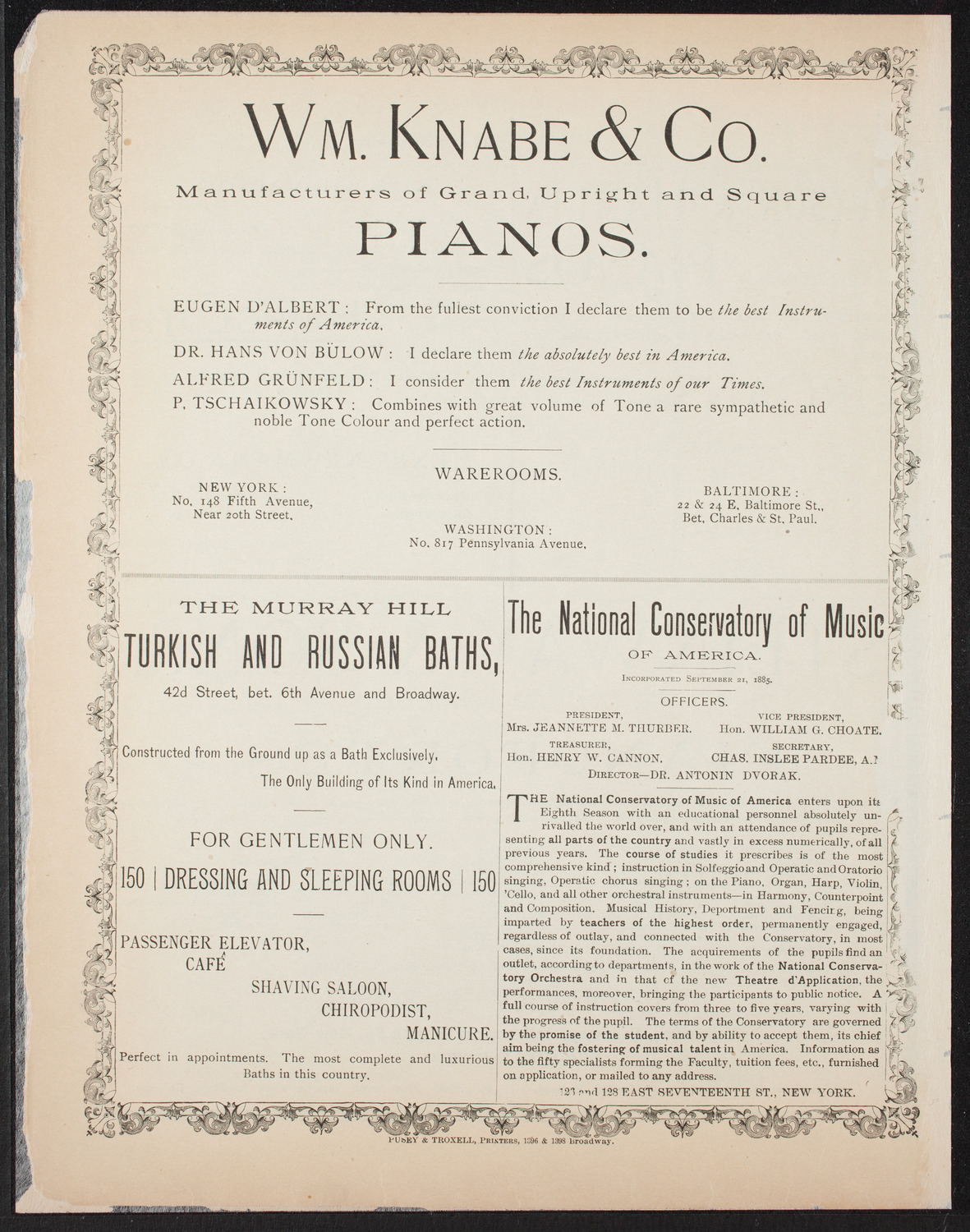 Schmidt-Herbert String Quartet, March 24, 1893, program page 4