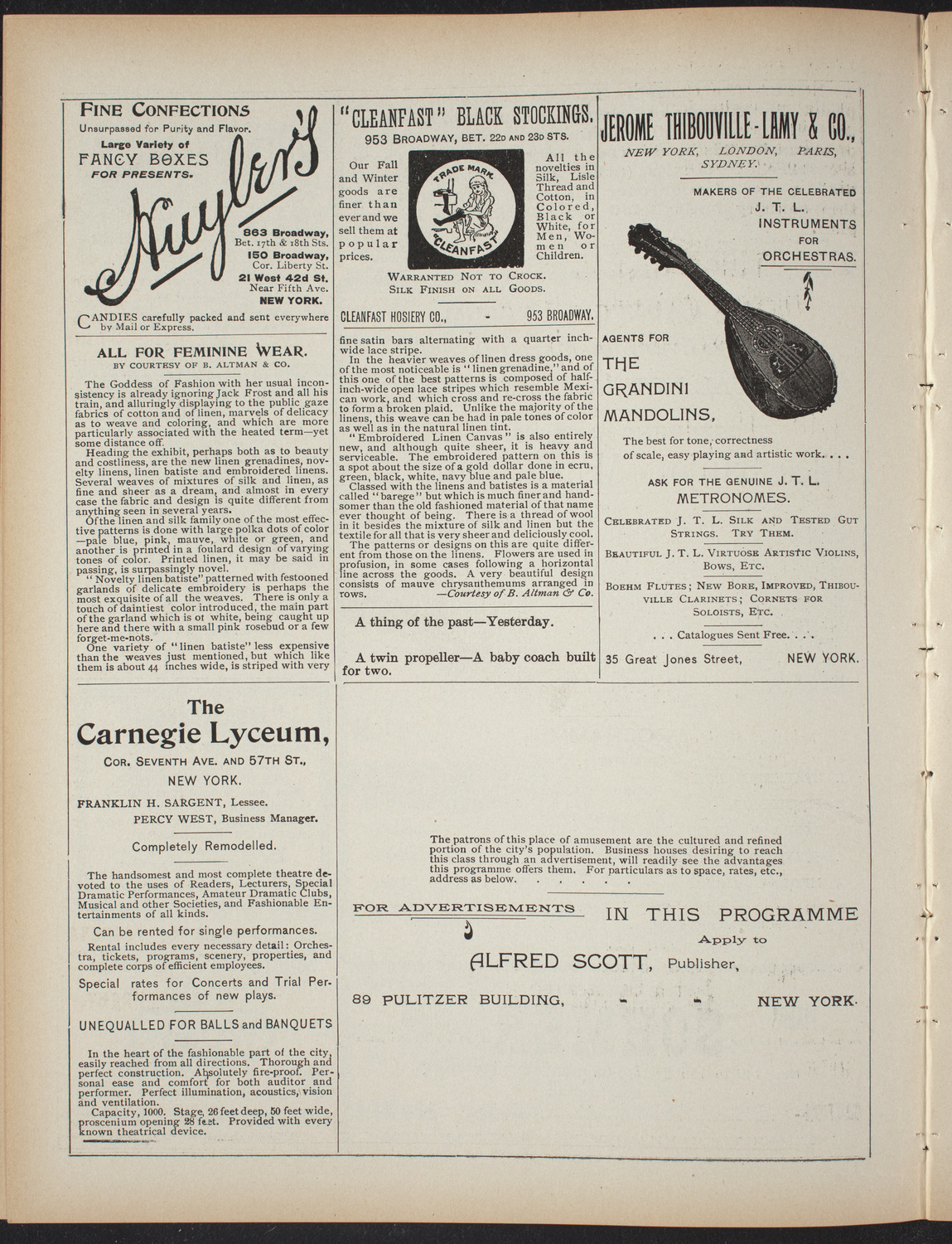 Stevens Institute Glee, Banjo, and Mandolin Clubs, March 9, 1897, program page 4