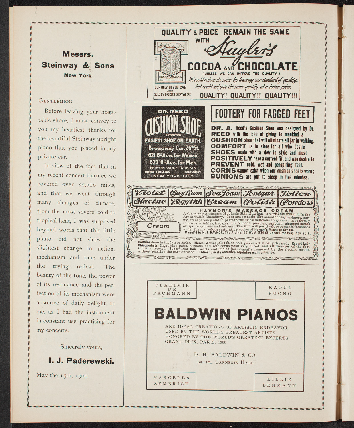 New York Philharmonic, November 12, 1904, program page 4