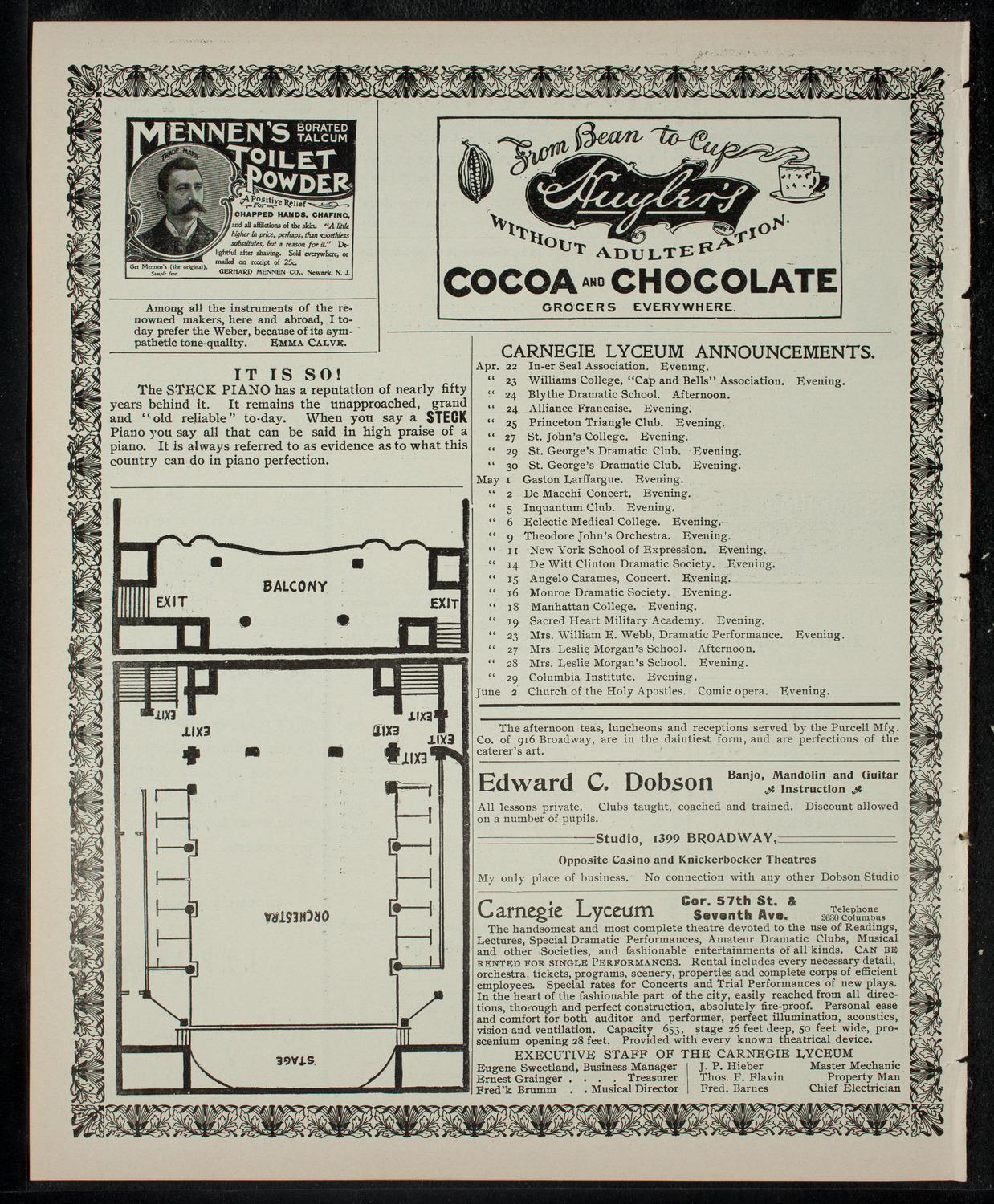 The Amaranth Dramatic Society, April 22, 1903, program page 4