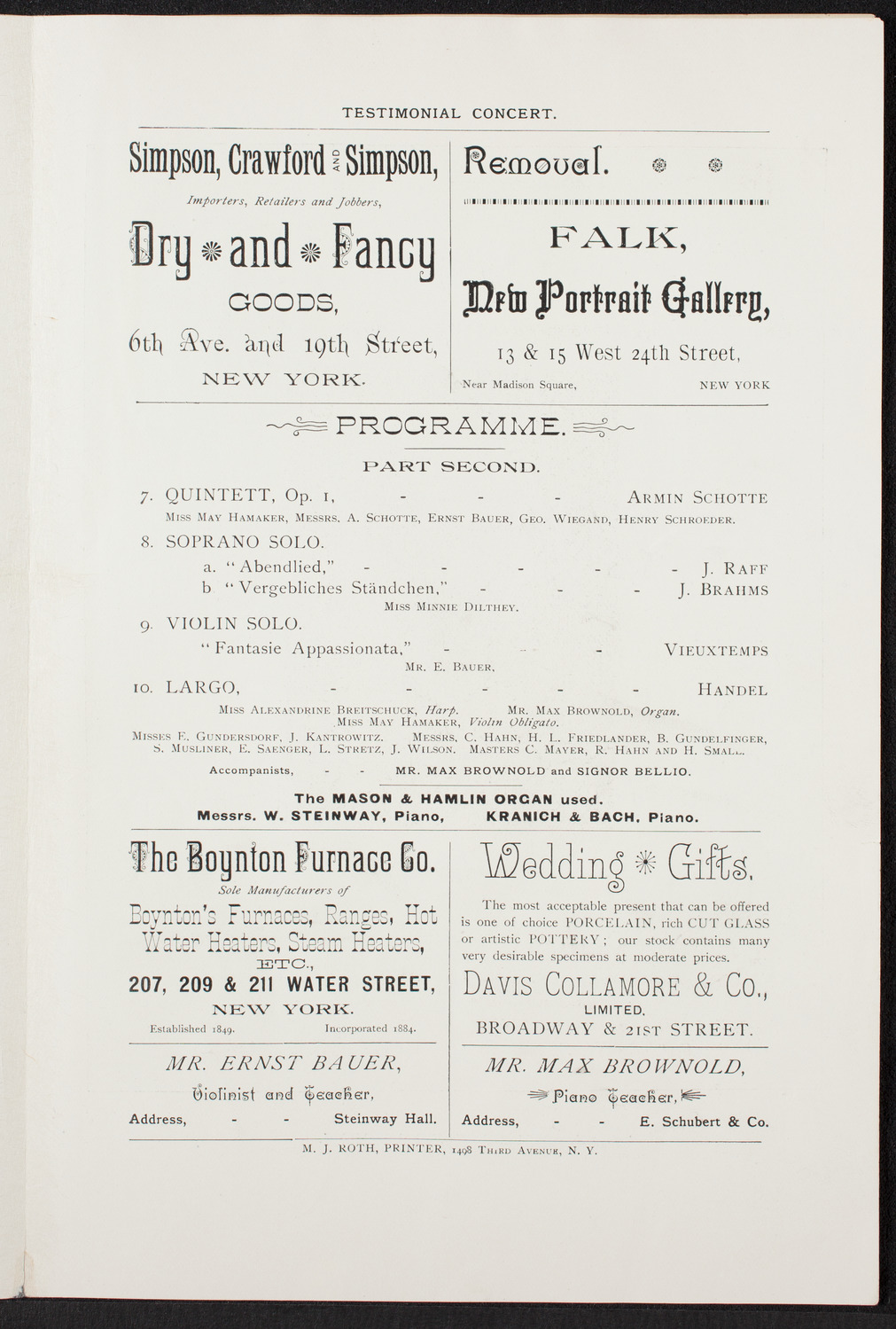 May Hamaker, May 25, 1892, program page 5