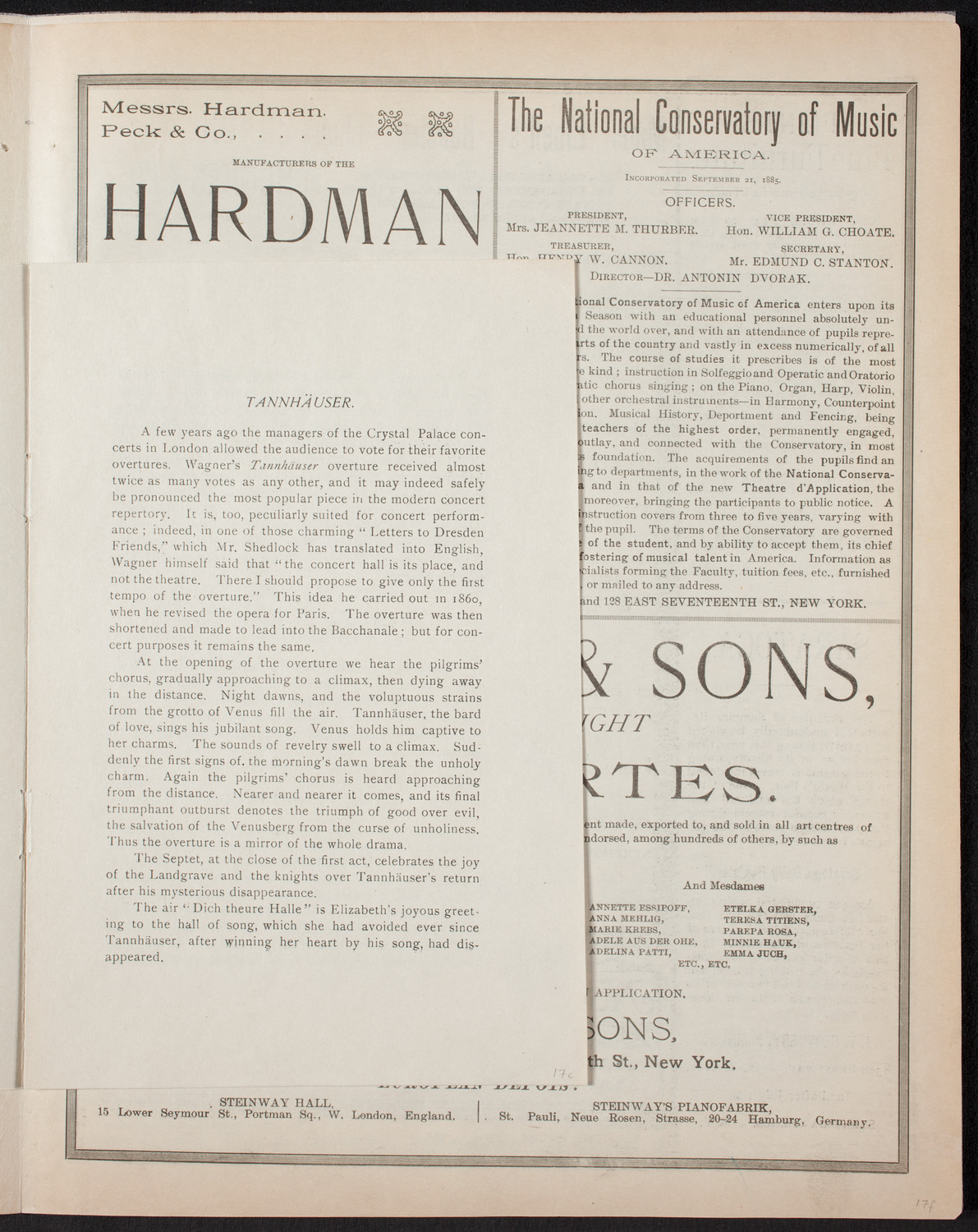 Second Grand Wagner Concert, February 23, 1893, program page 6