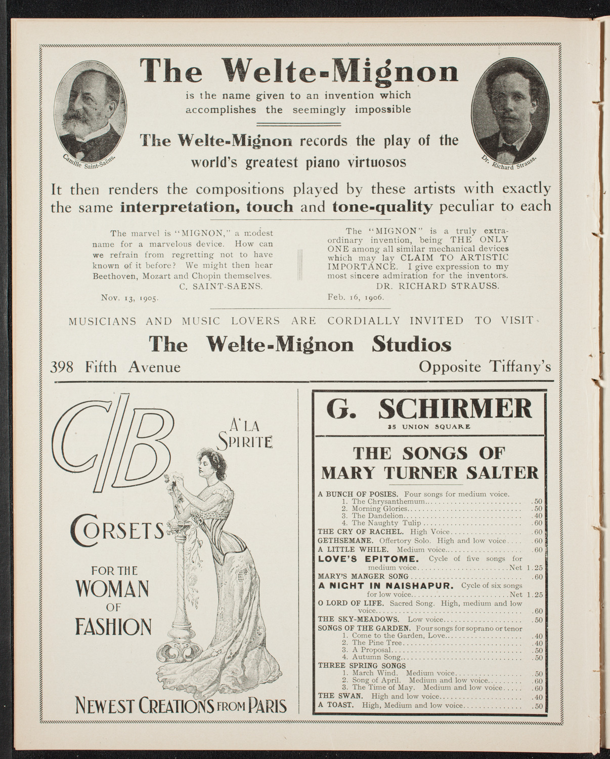 Josef Lhévinne, Piano, November 22, 1906, program page 8