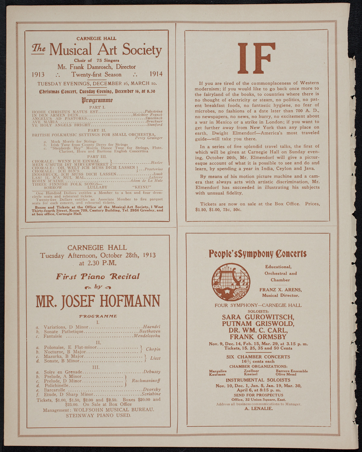 Nellie Melba, Soprano, with the New York Symphony Orchestra, October 21, 1913, program page 8