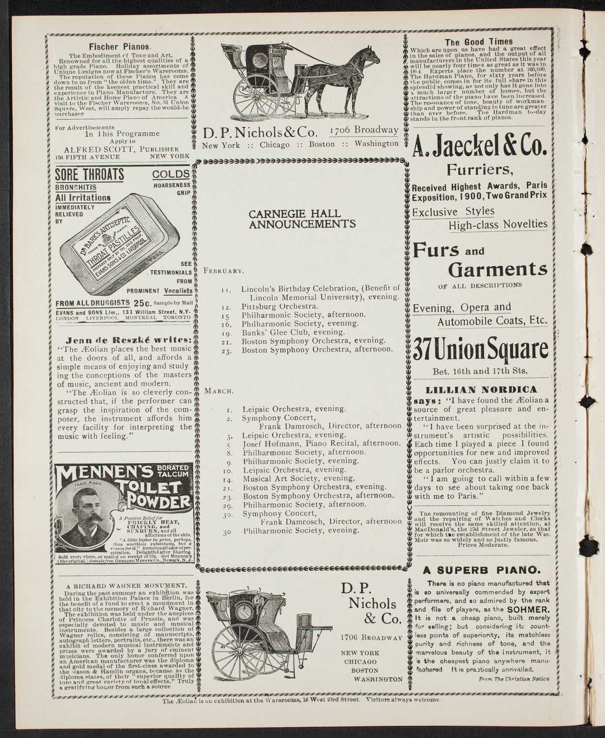 Symphony Concert for Young People, February 9, 1901, program page 2