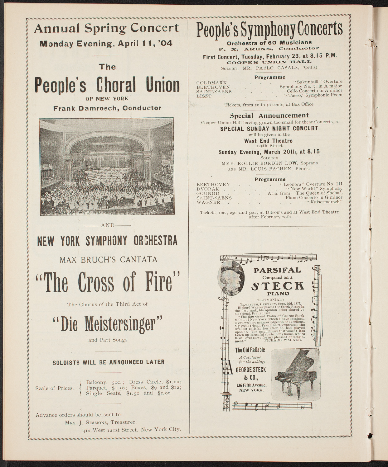 People's Choral Union, February 22, 1904, program page 8