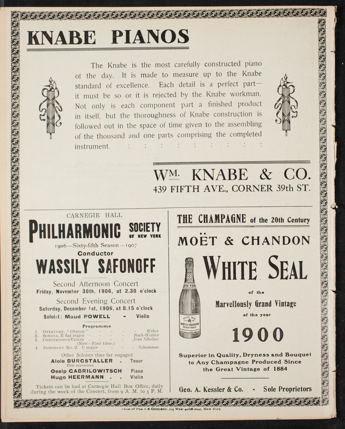 New York Philharmonic, November 16, 1906, program page 16