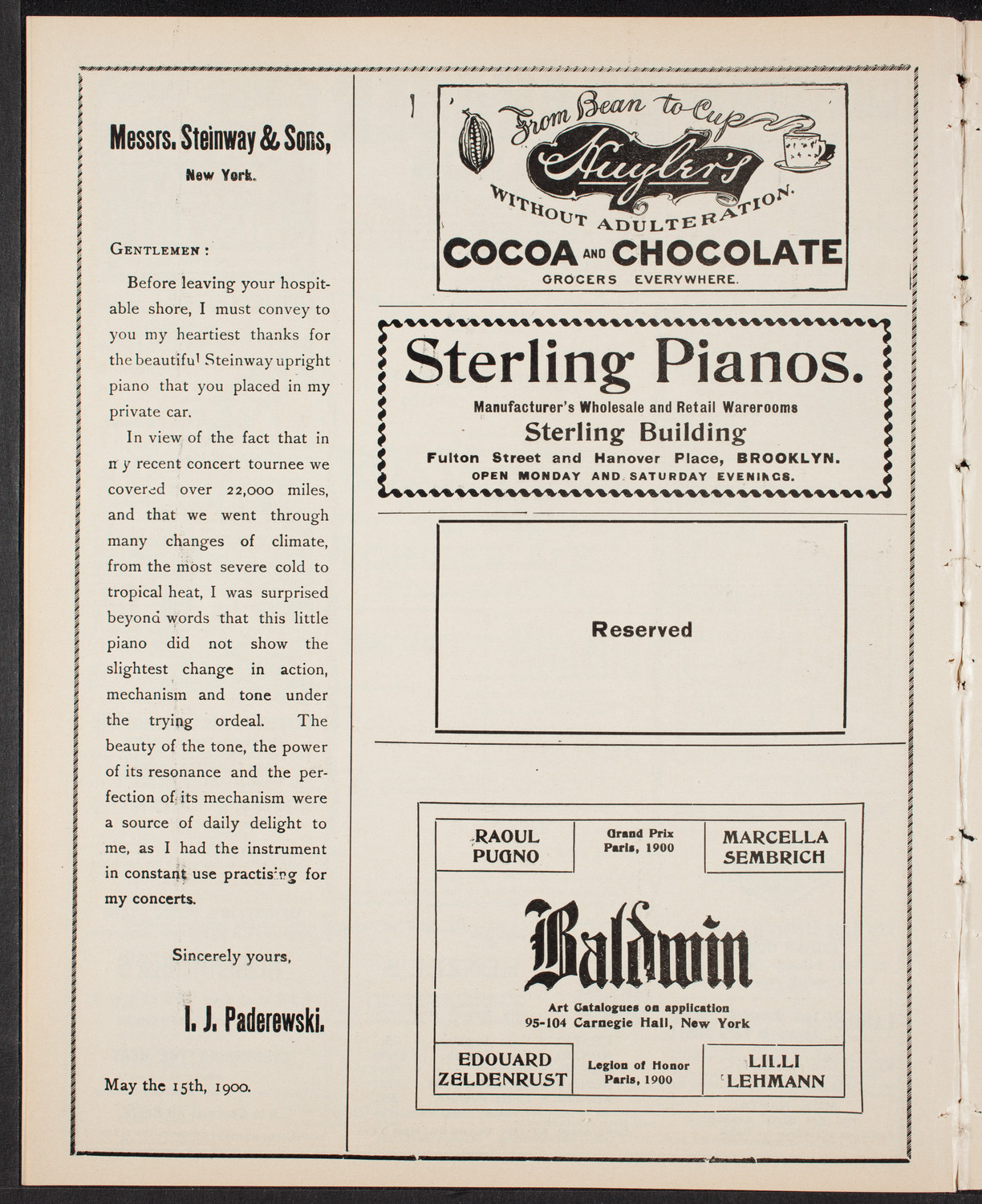 David Bispham Sunday Concert, March 8, 1903, program page 4